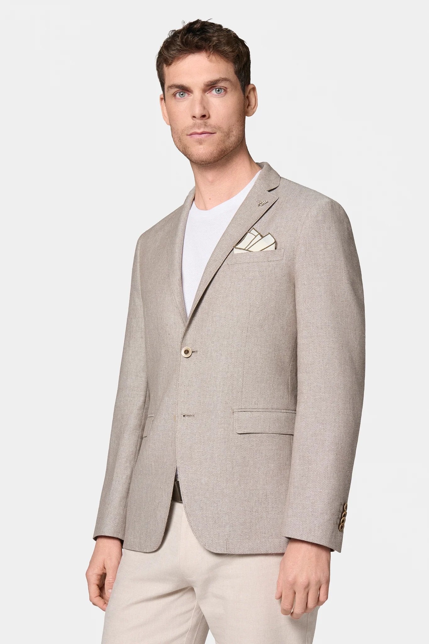 Veste décontractée chinée Jerem, col cranté, intérieur semi-doublé