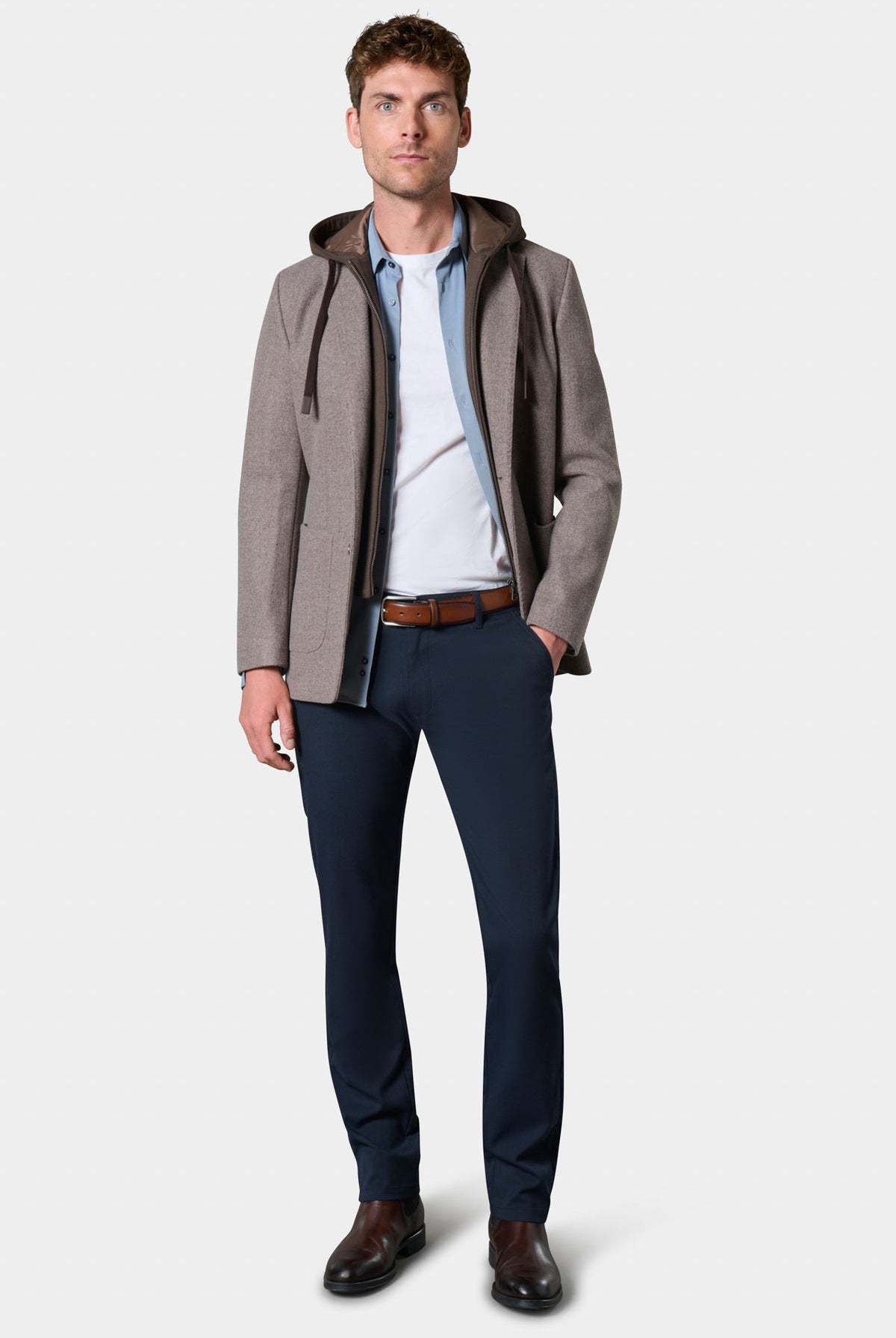 Pantalon de ville en sergé stretch