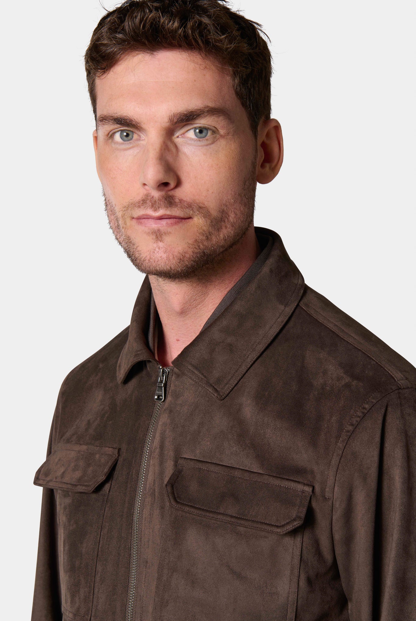 Suede — Blouson zippé Jerem, coloris brun
