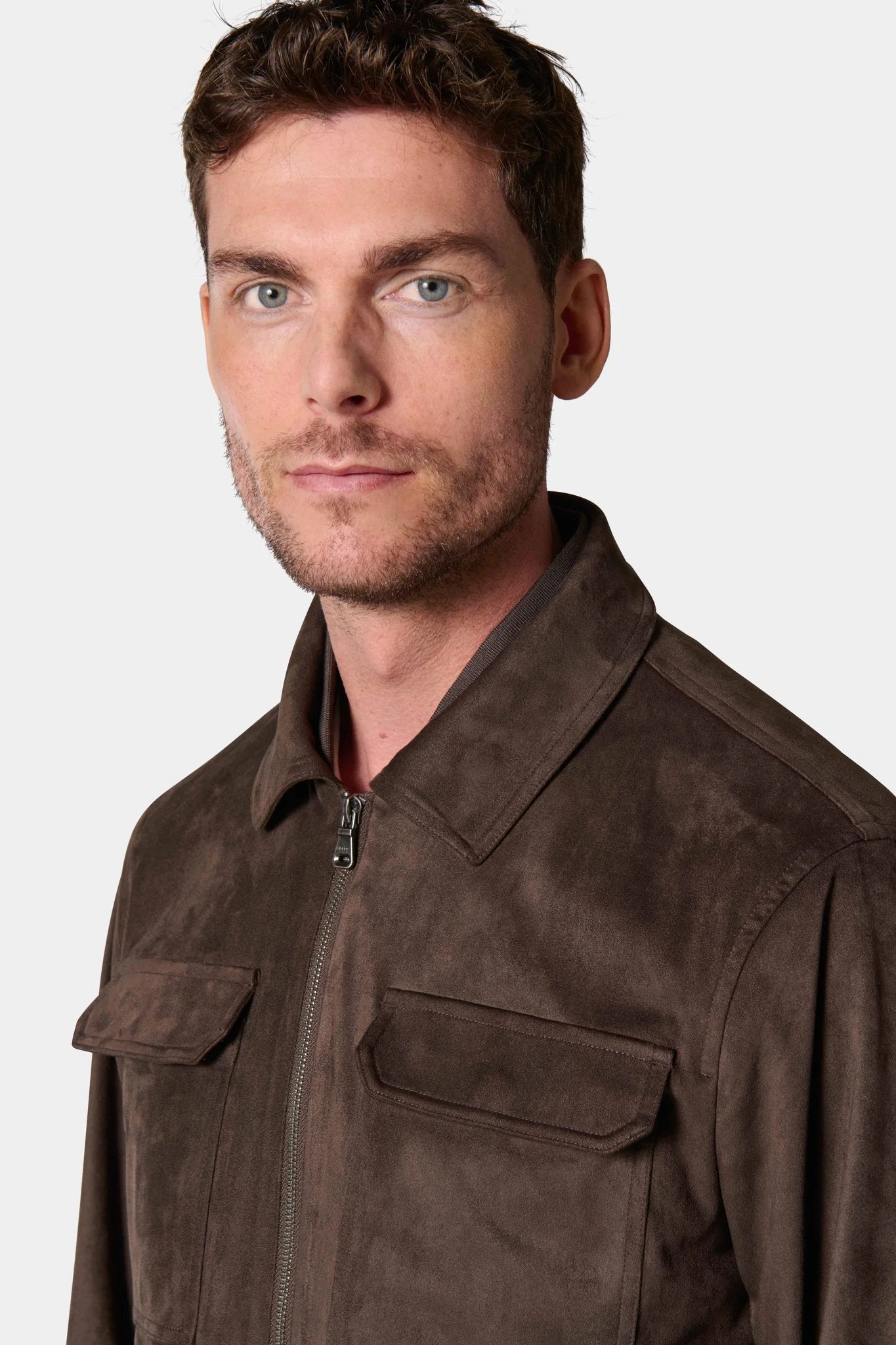 Suede — Blouson zippé Jerem, coloris brun
