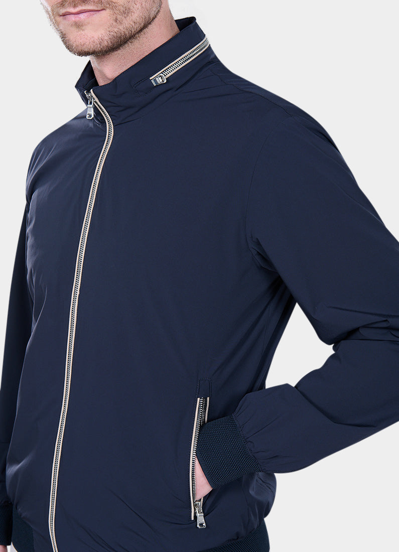 Tissu stretch, déperlant et infroissable Stark — Blouson Jerem, intérieur semi-doublé