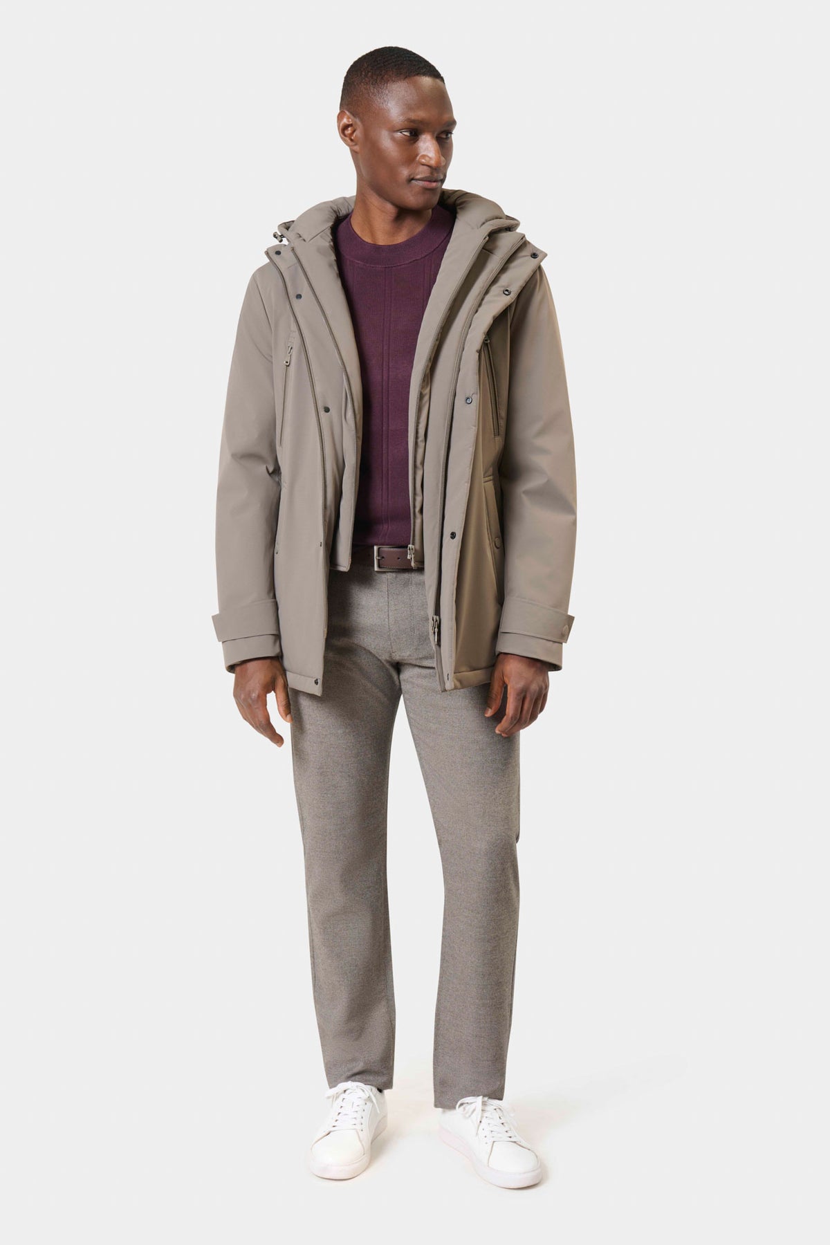 Parka déperlante à capuche amovible Jerem Paris, vue de face