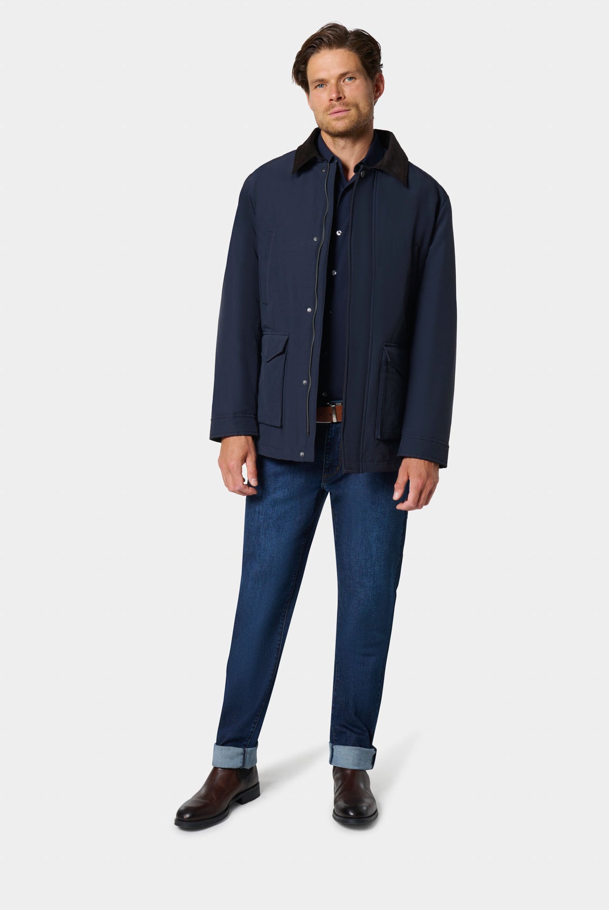 Veste imperméable à col en velours côtelé Jerem Paris, vue de dos