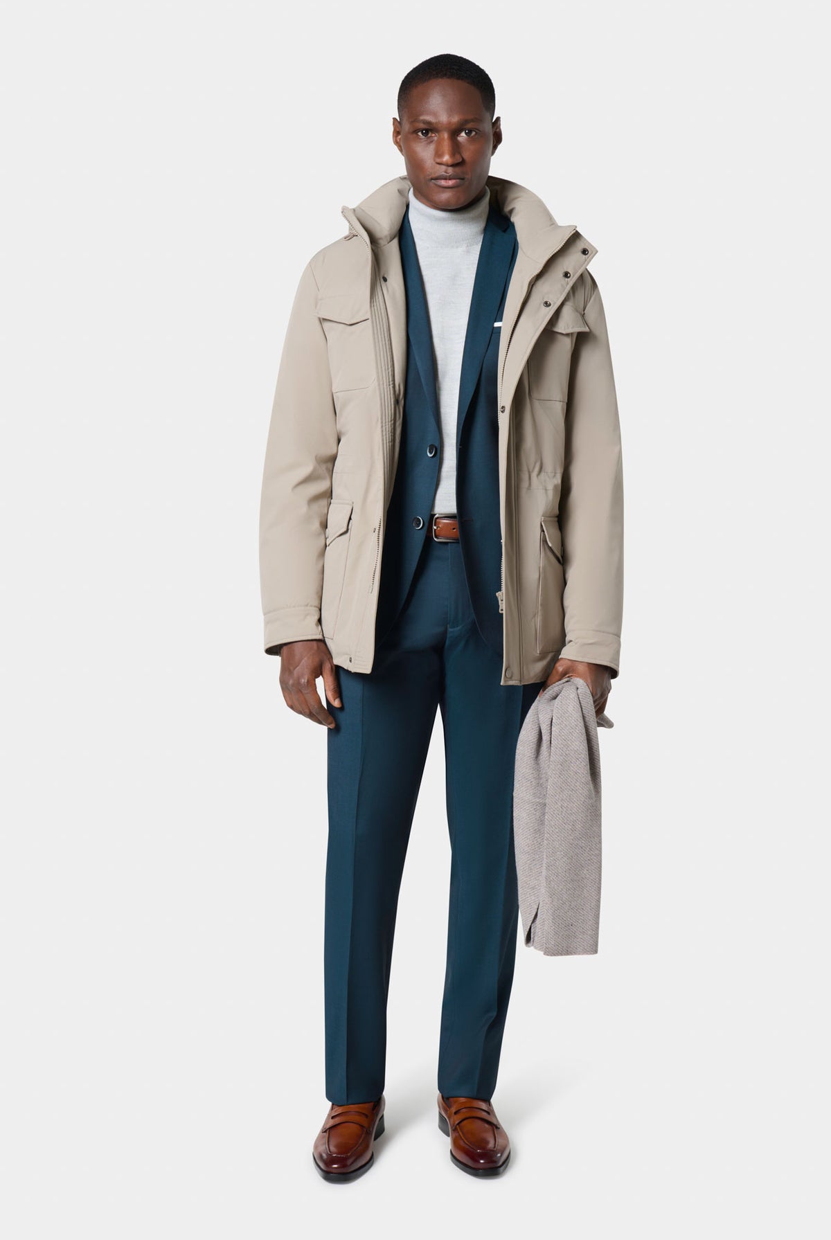 Parka à capuche coupe-vent multipoches Jerem Paris, vue de dos