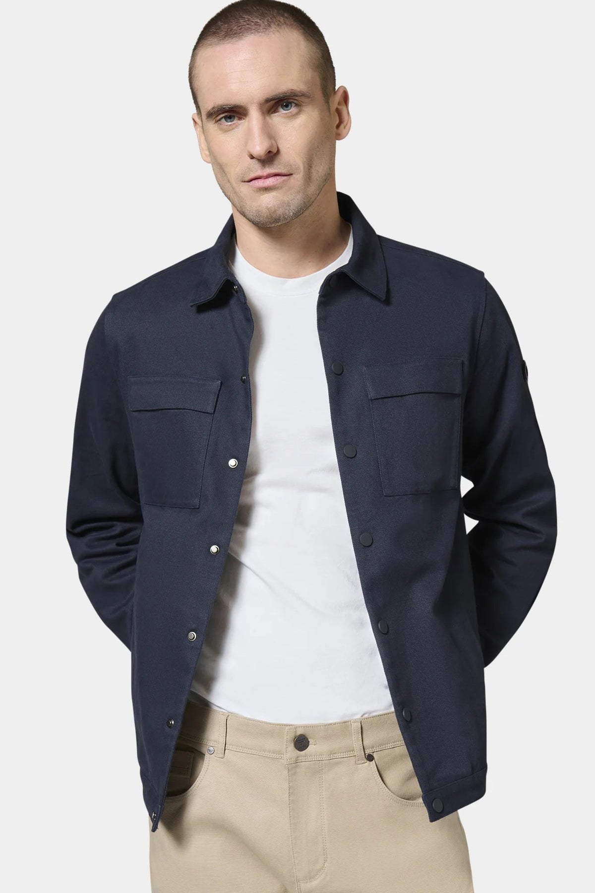 Blouson en gabardine de coton stretch wonka Jerem, col chemise