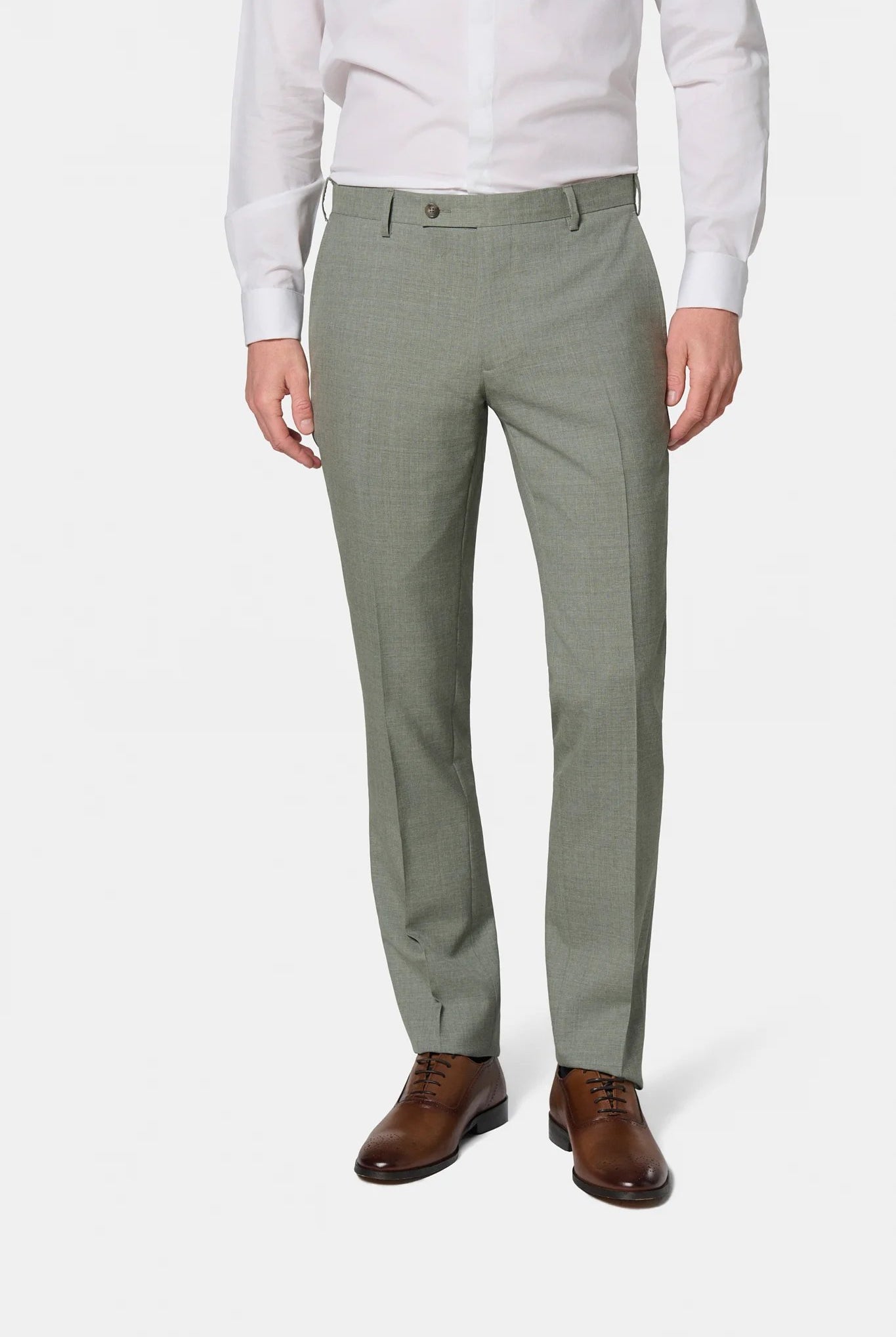 Pantalon de costume en laine vierge Barberis Super 110's Jerem, coupe droite, intérieur semi-doublé, coloris gris clair