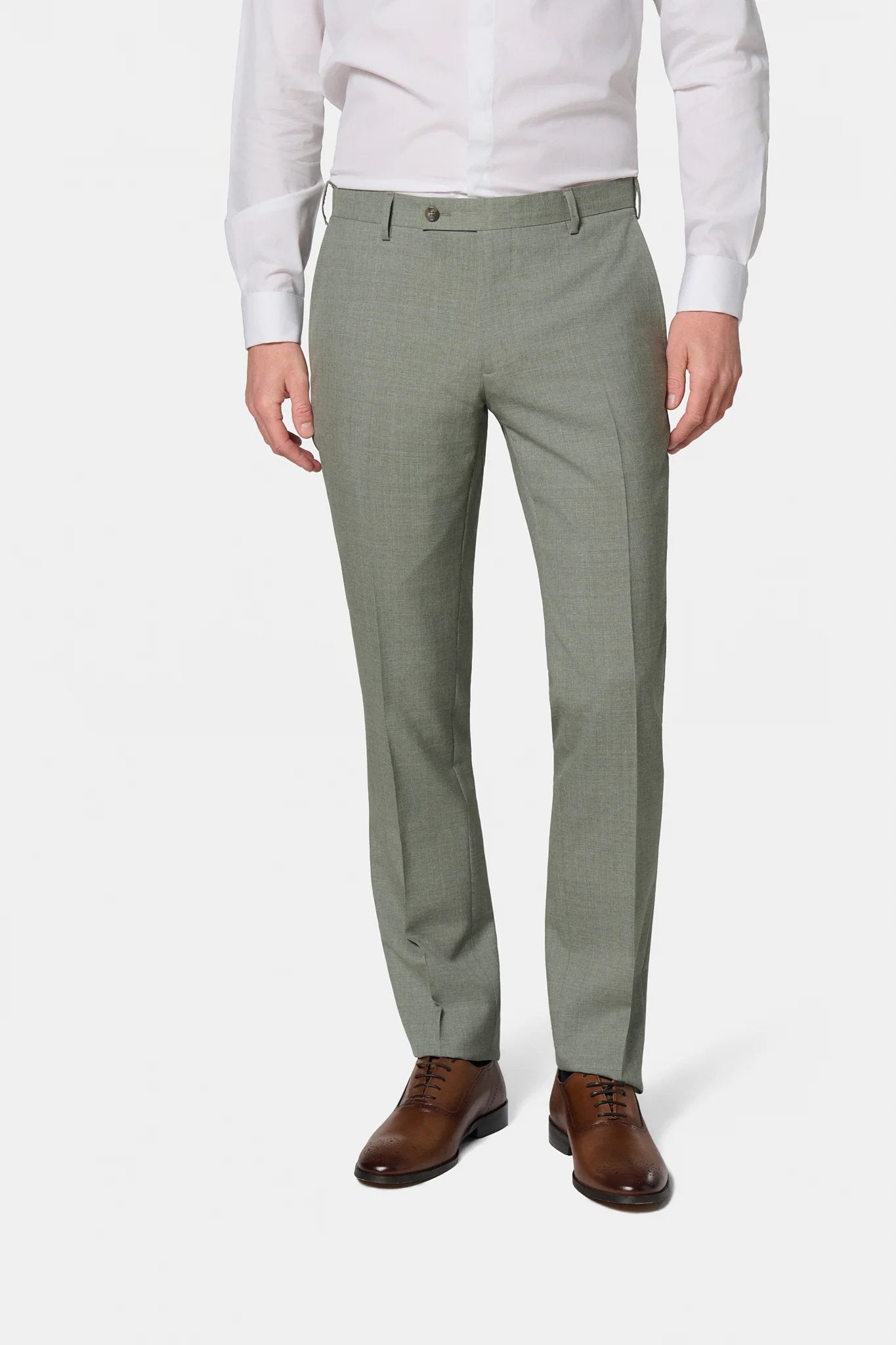 Pantalon de costume en laine vierge Barberis Super 110's Jerem, coupe droite, intérieur semi-doublé, coloris gris clair