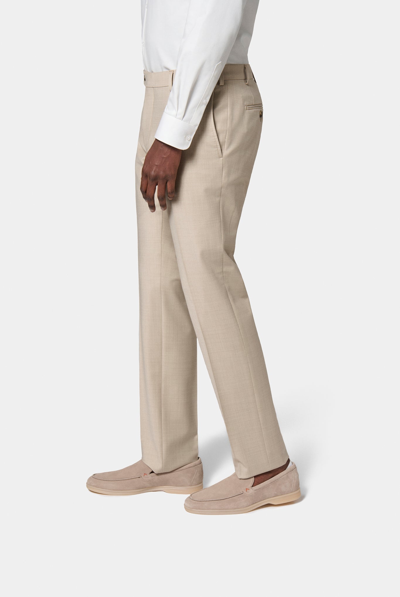 Laine vierge stretch — Pantalon de costume lavable Jerem, ceinture sartoriale, poches italiennes