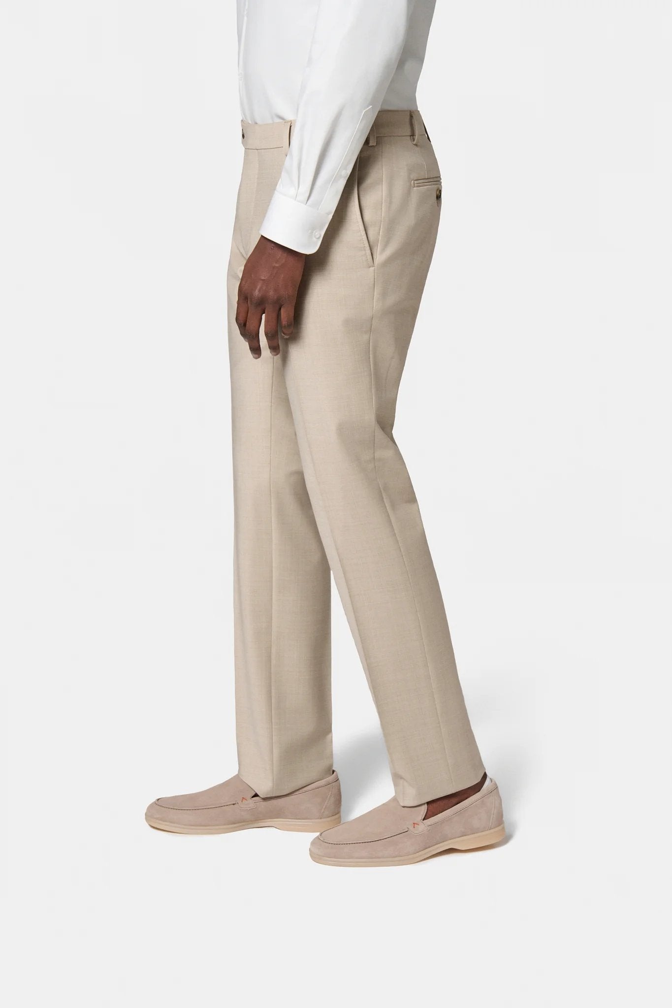 Laine vierge stretch — Pantalon de costume lavable Jerem, ceinture sartoriale, poches italiennes
