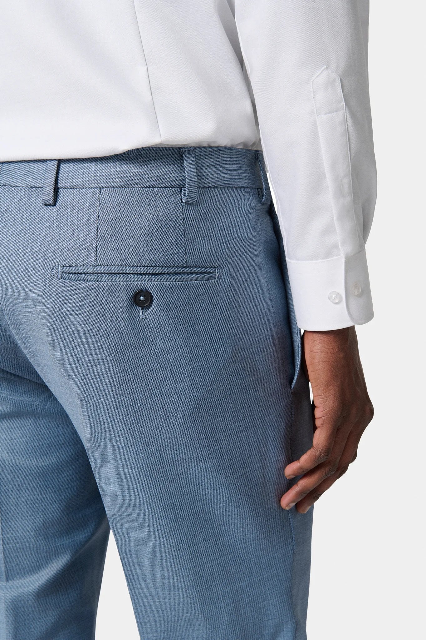 Laine vierge stretch — Pantalon de costume lavable Jerem, intérieur semi-doublé, ceinture sartoriale stretch
