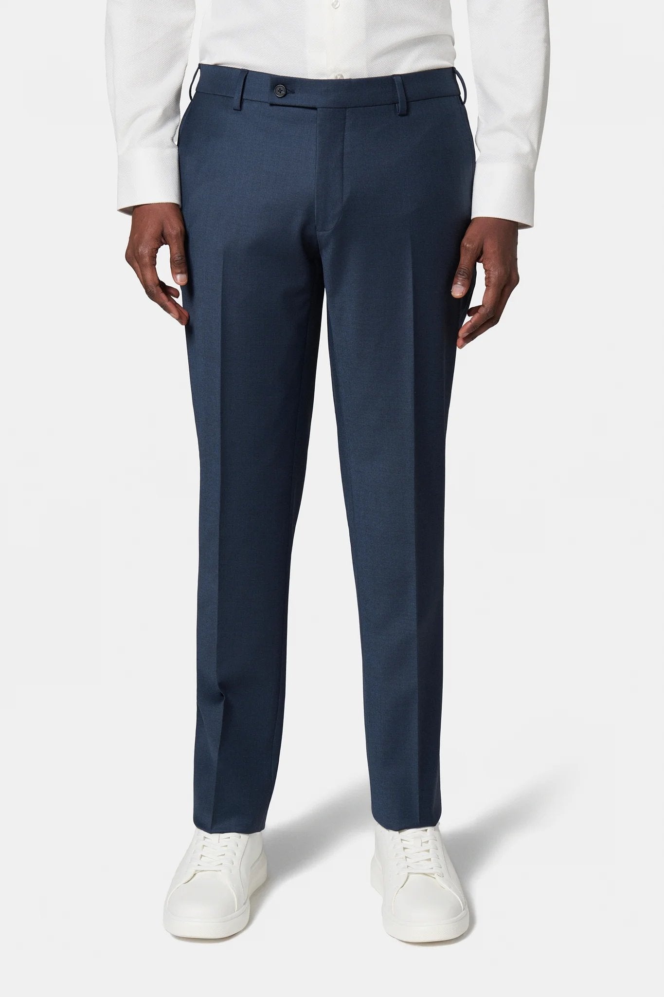 Pantalon de costume lavable en laine vierge stretch Jerem, intérieur semi-doublé, ceinture sartoriale stretch, ceinture sartoriale