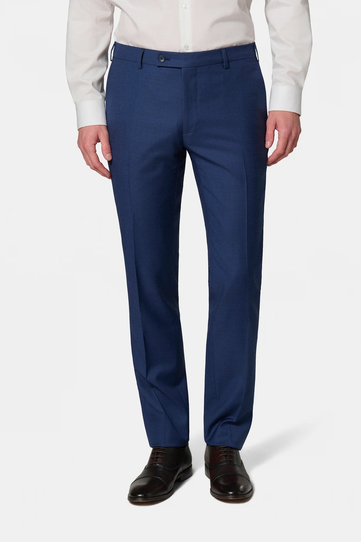 Pantalon de costume en fil à fil de laine vierge Super 120's « Natural stretch » Jerem, jambes semi-doublées, coupe droite
