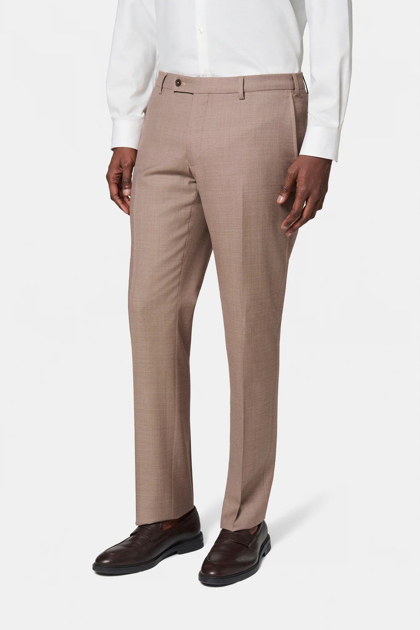 Fil à fil de laine vierge Super 120's « Natural stretch » — Pantalon de costume Jerem, poches italiennes, jambes semi-doublées