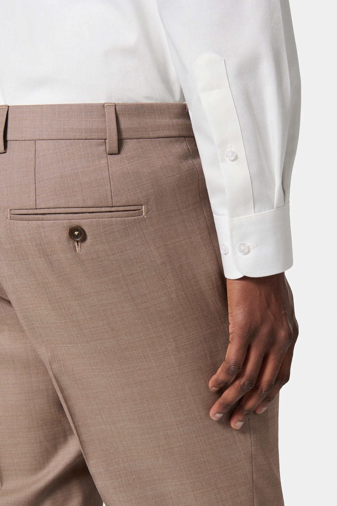 Pantalon de costume en fil à fil de laine vierge Super 120's « Natural stretch », Jerem