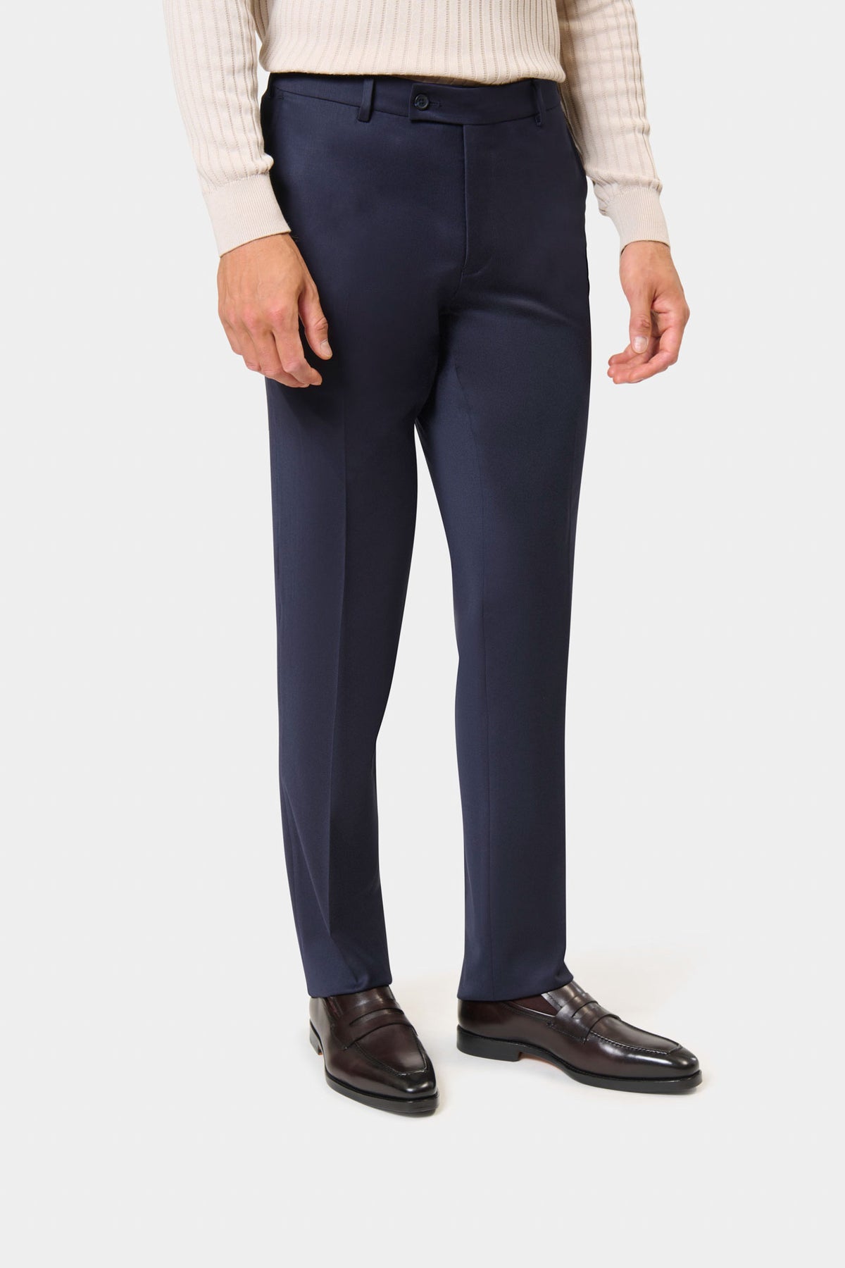 Pantalon de costume lavable en laine vierge mélangée bi-stretch — vue de dos