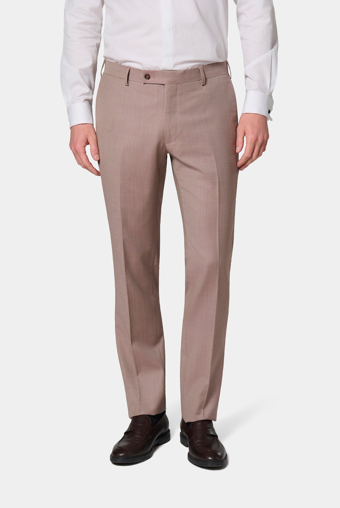Pantalon de costume en laine vierge Natural stretch Jerem, intérieur semi-doublé, ceinture sartoriale stretch, ceinture sartoriale