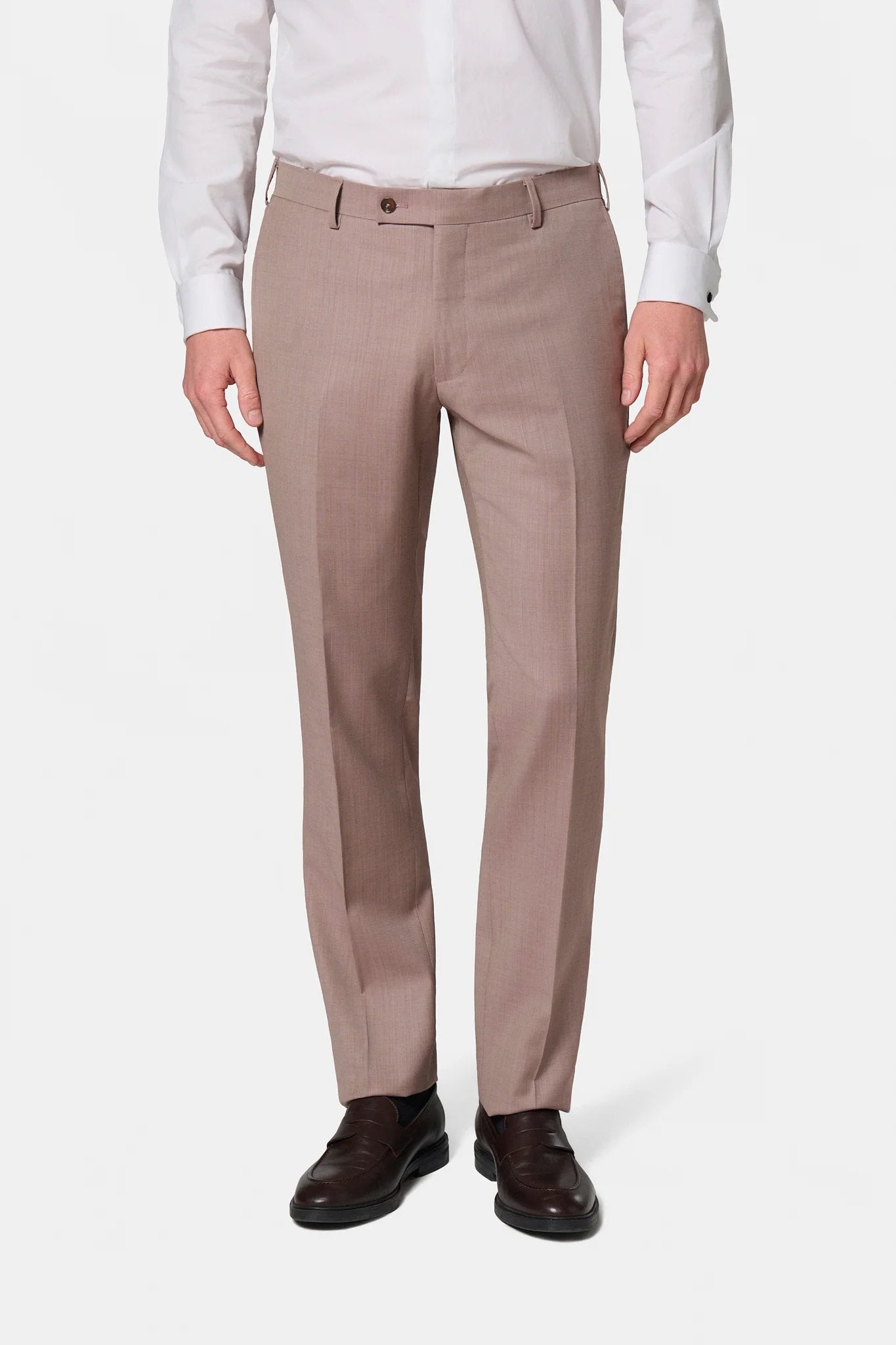 Pantalon de costume en laine vierge Natural stretch Jerem, intérieur semi-doublé, ceinture sartoriale stretch, ceinture sartoriale