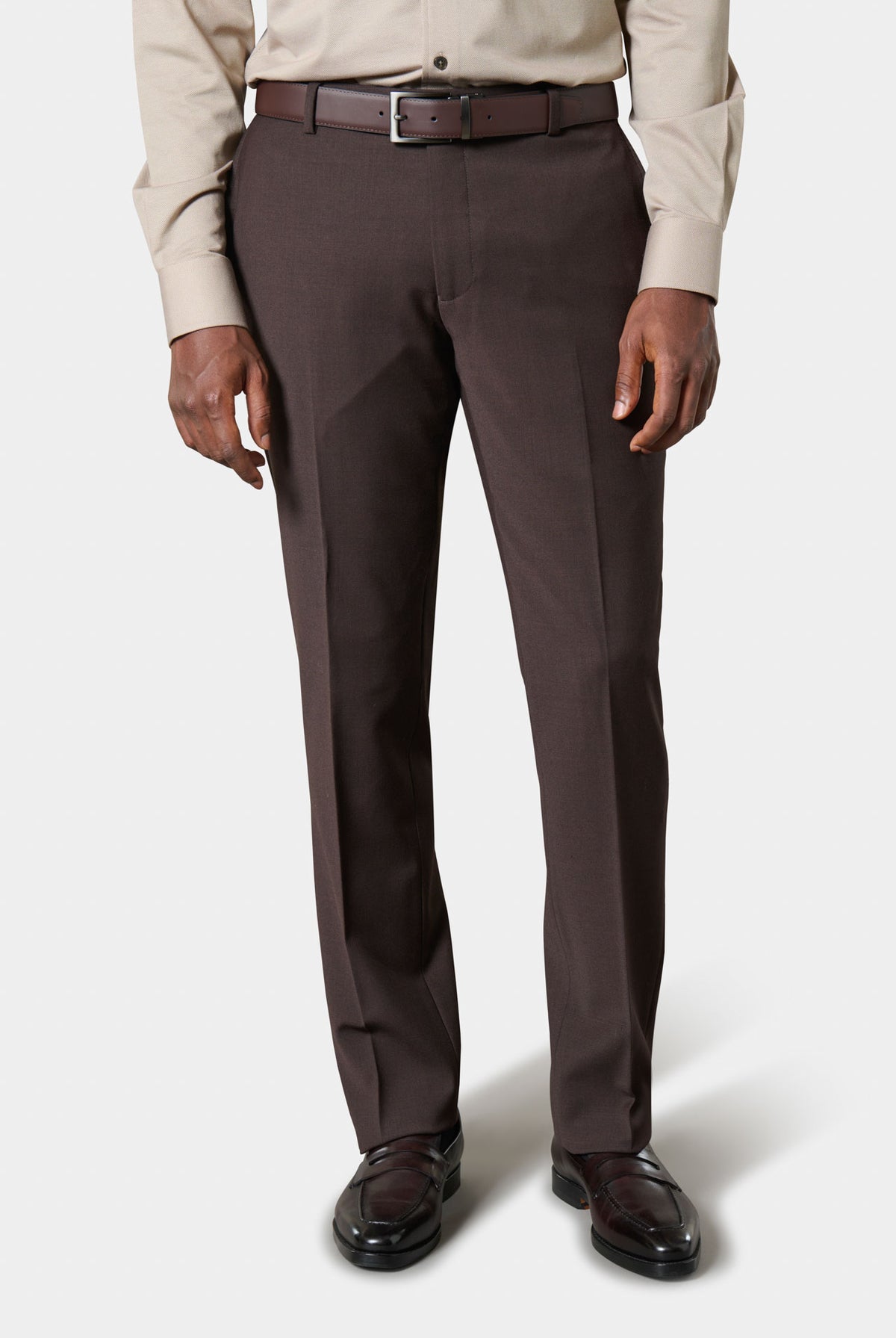 Veste de costume lavable en laine vierge marron