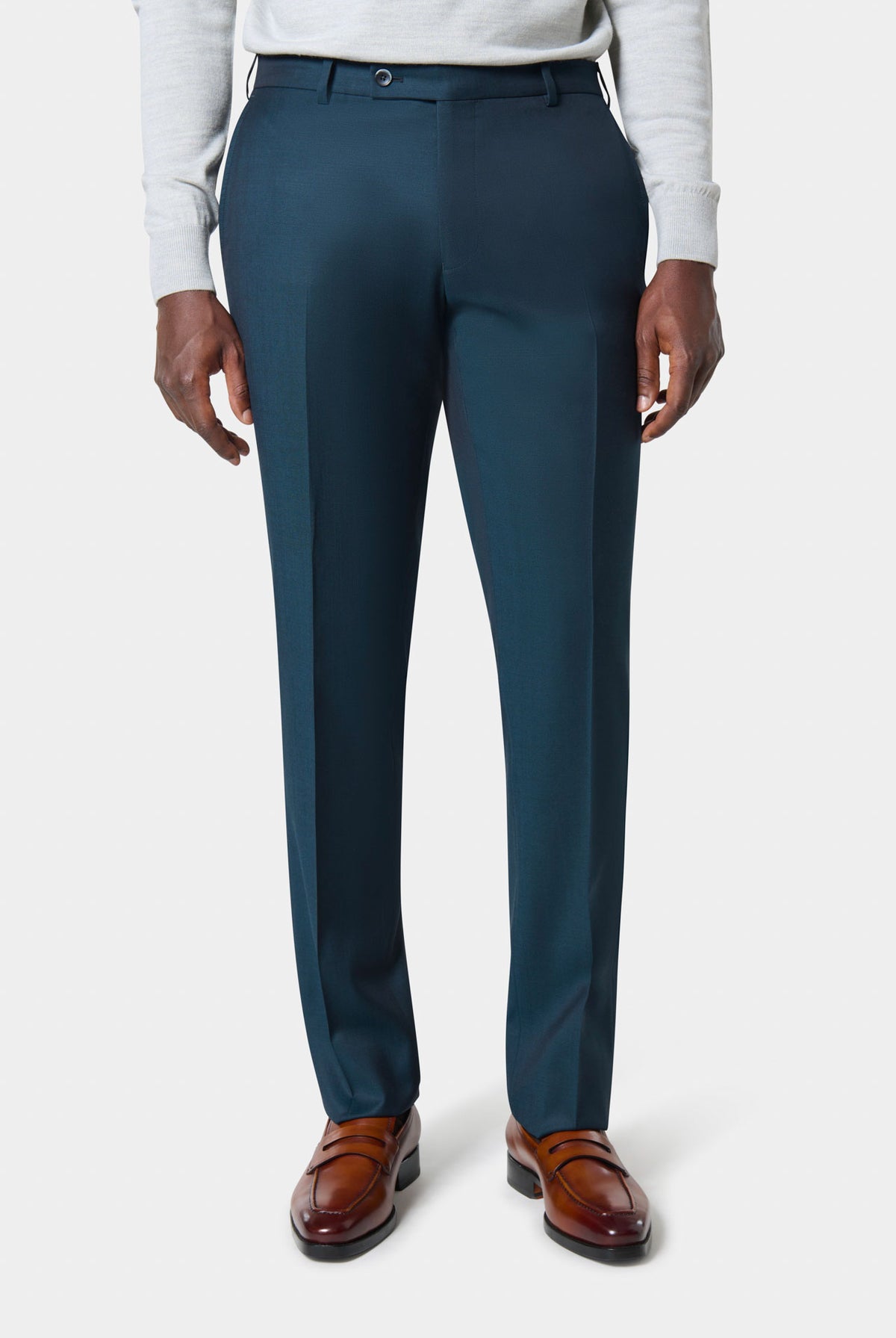 Pantalon de costume en pure laine vierge verte Jerem Paris