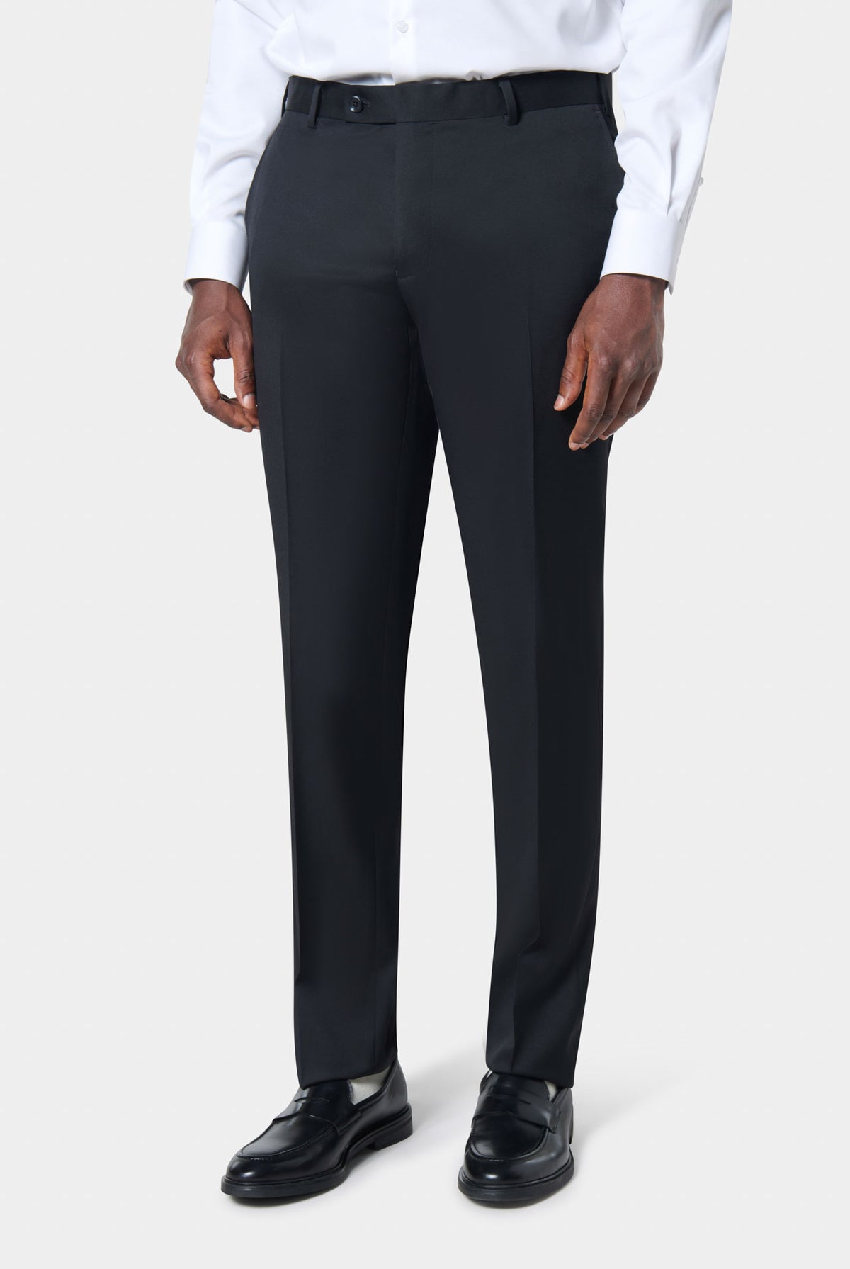 Pantalon de costume classique sergé de laine vierge barberis super 110's — détail de la matière