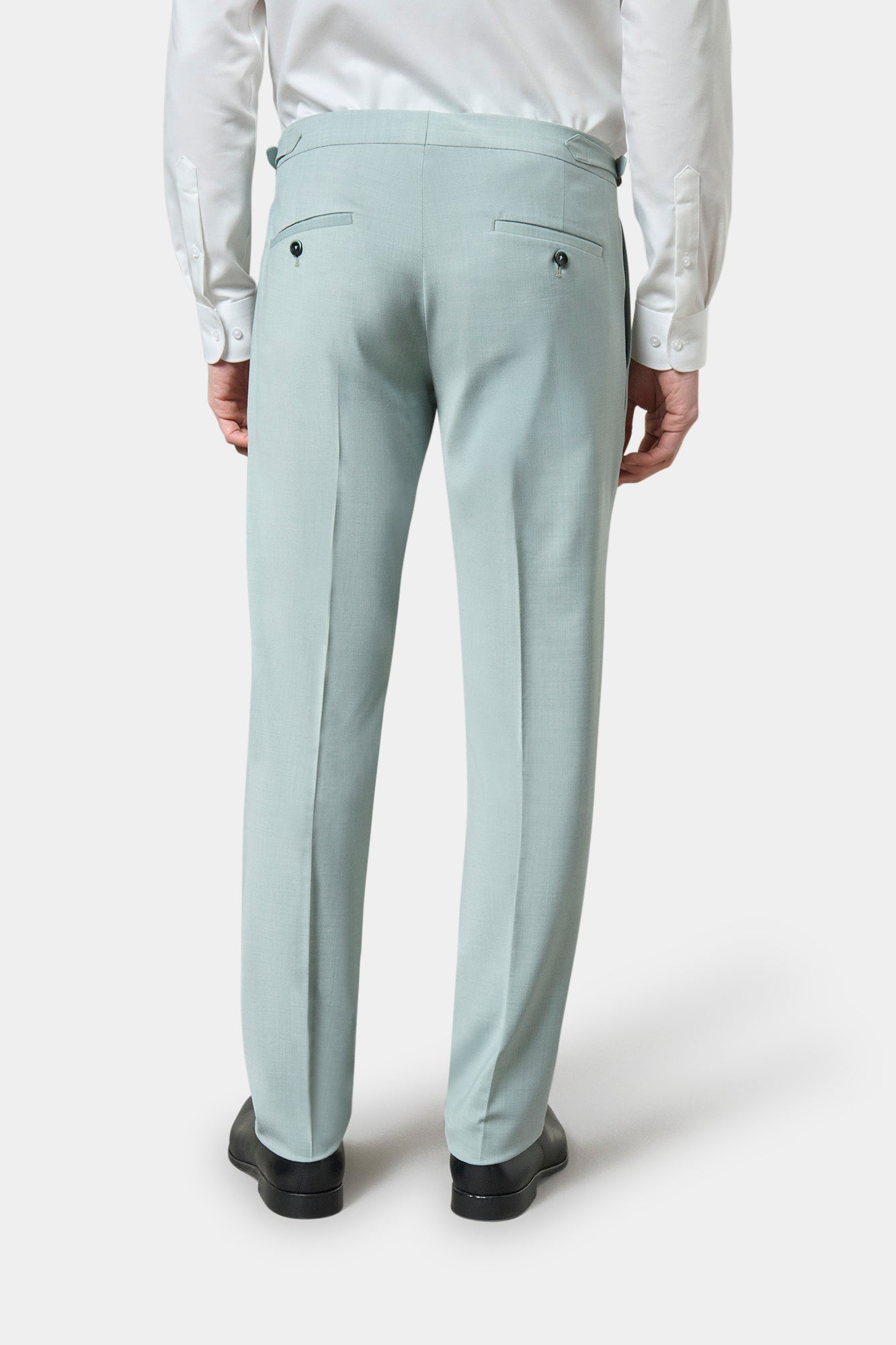 Pantalon de costume pince et taille ajustable Jerem, poches italiennes, jambes semi-doublées