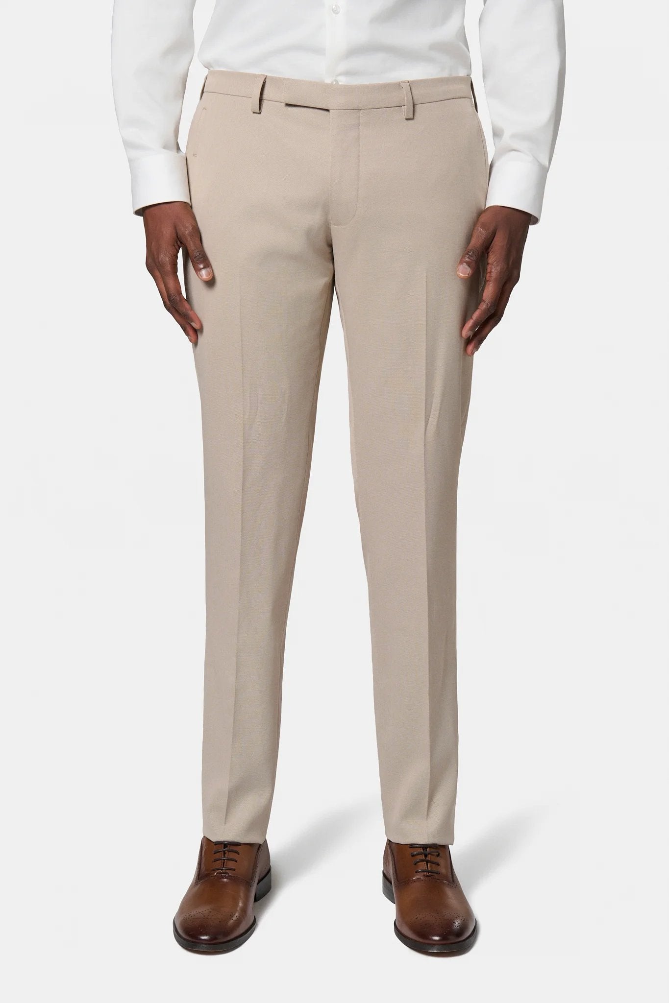 Pantalon de costume ajusté stretch Jerem, intérieur semi-doublé, ceinture sartoriale stretch, ceinture sartoriale
