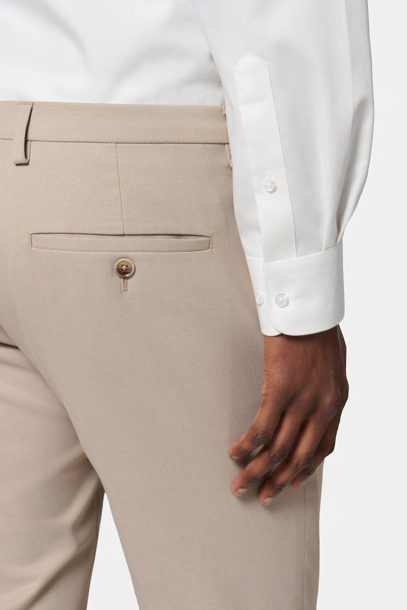 Pantalon de costume ajusté stretch Jerem, ceinture sartoriale stretch, ceinture sartoriale