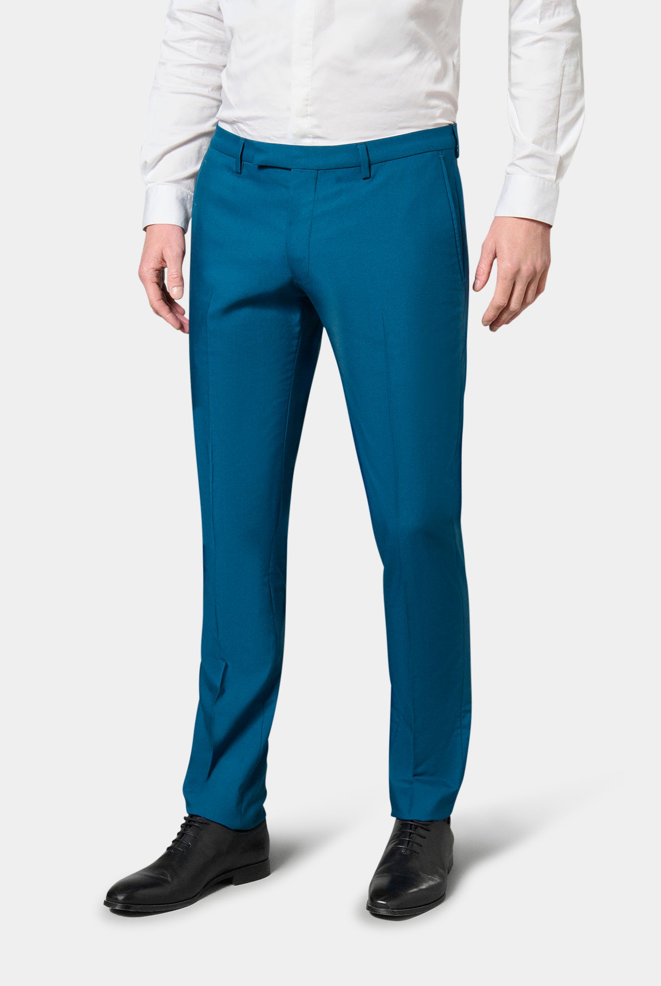 Pantalon de costume ajusté en sergé technique stretch Jerem, intérieur semi-doublé, ceinture sartoriale stretch, ceinture sartoriale