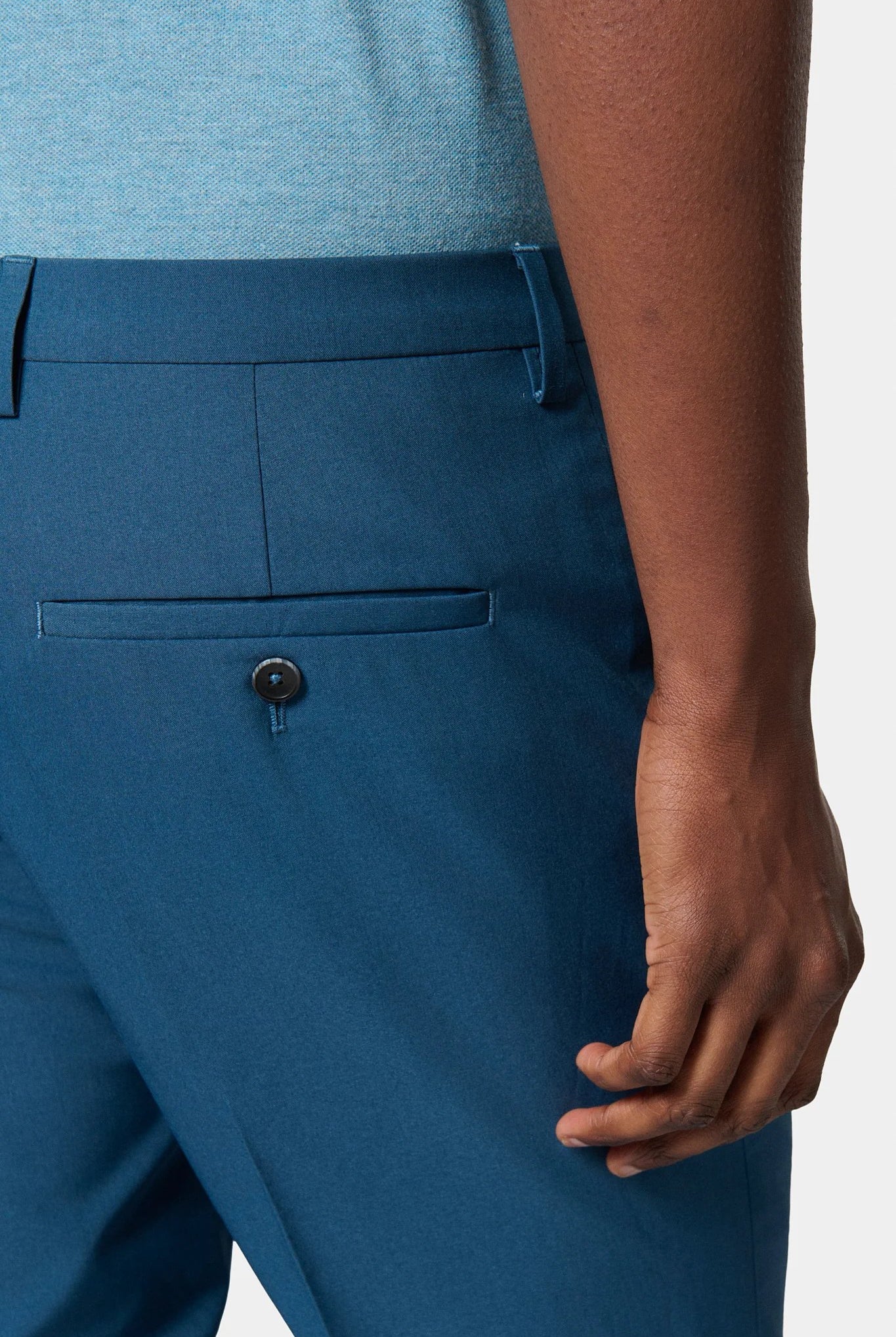 Pantalon de costume ajusté sergé technique stretch Jerem, poches italiennes, jambes semi-doublées
