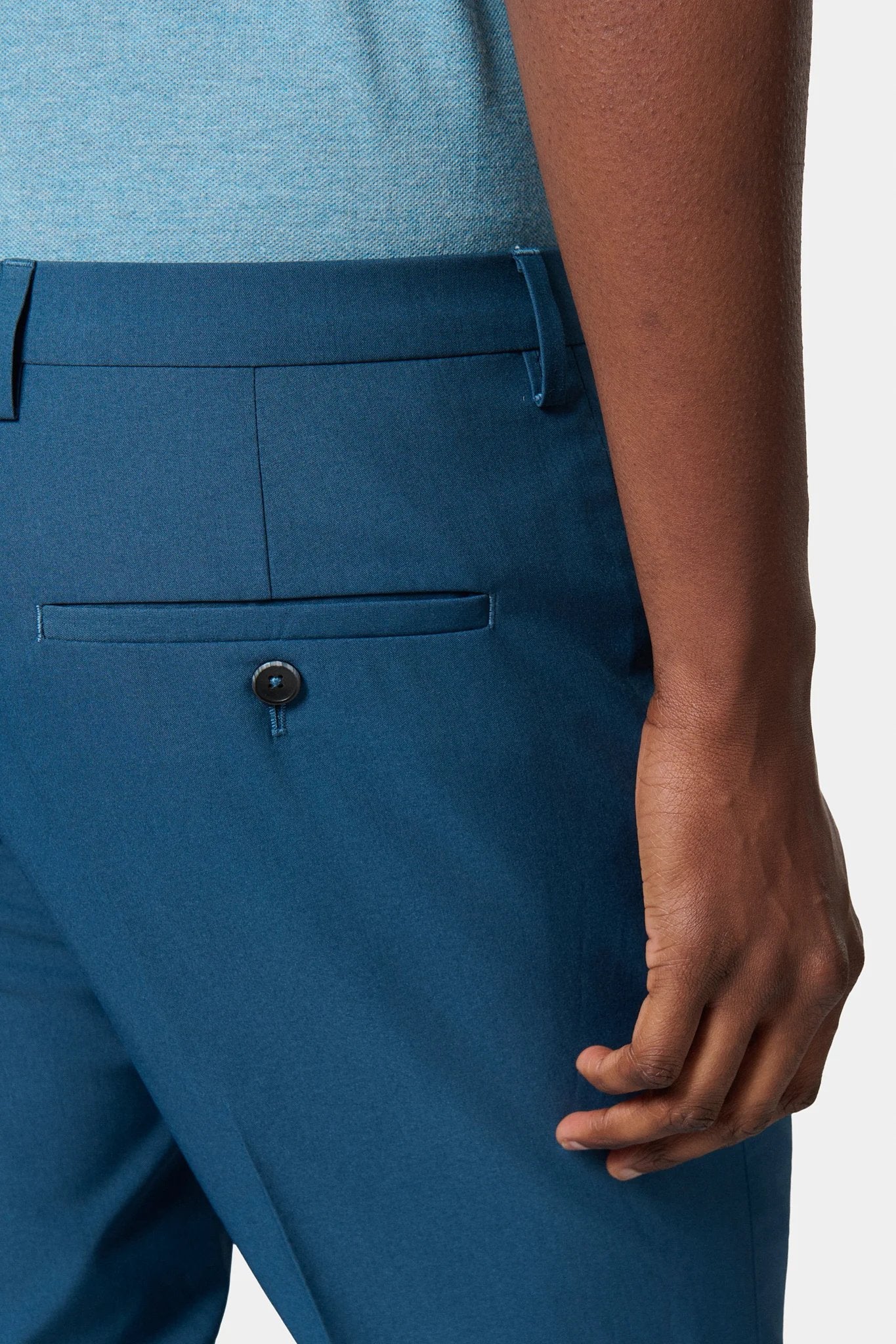 Pantalon de costume ajusté sergé technique stretch Jerem, poches italiennes, jambes semi-doublées