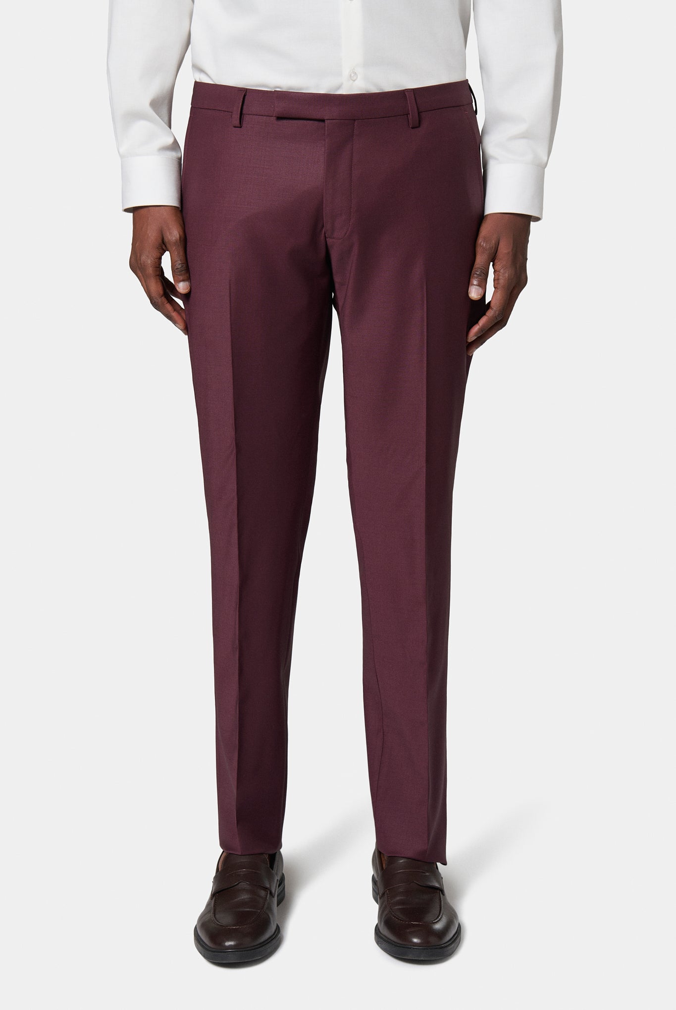 Pantalon de costume ajusté en laine mélangée Jerem, intérieur semi-doublé, ceinture sartoriale stretch, ceinture sartoriale