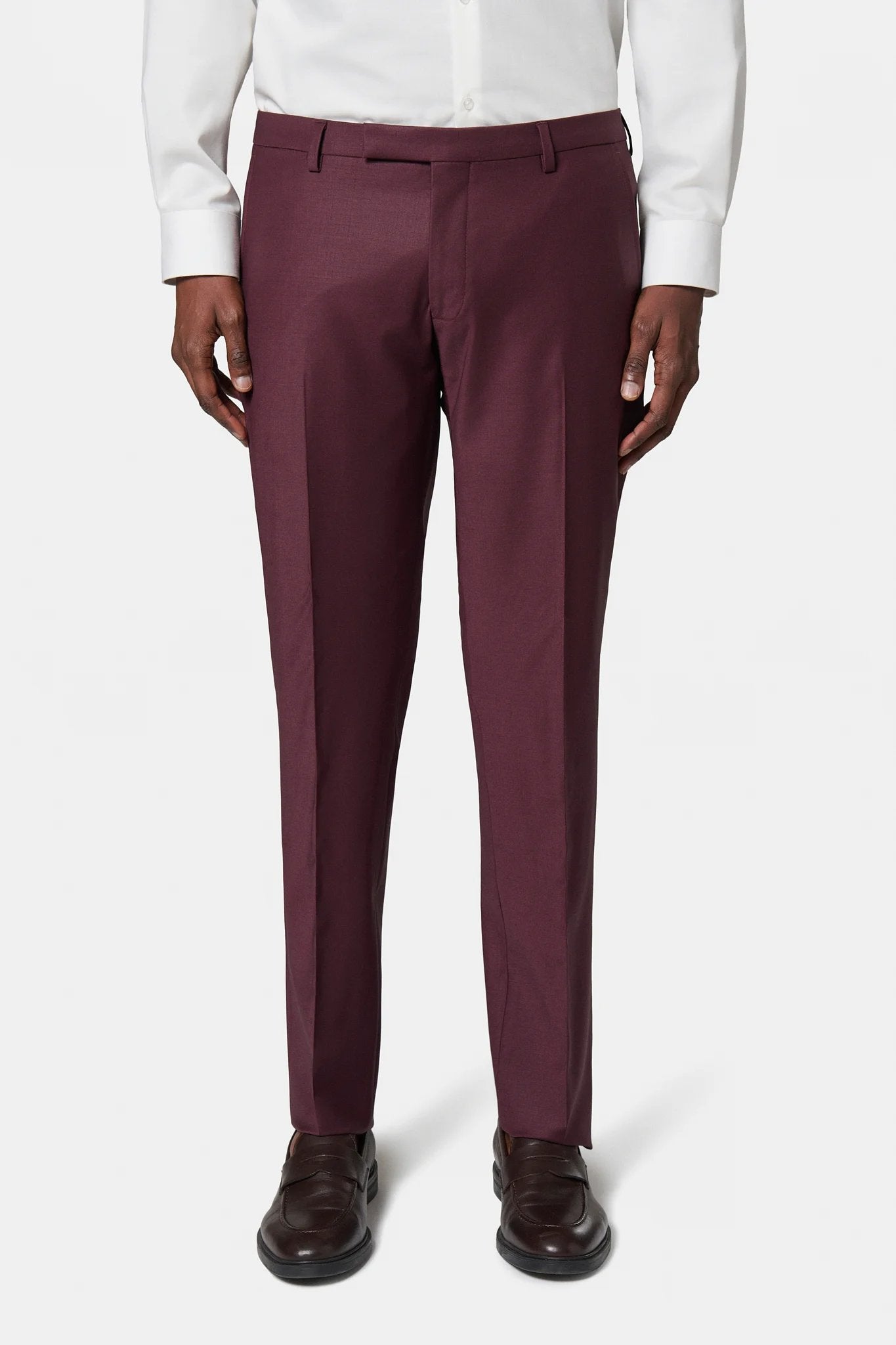 Pantalon de costume ajusté en laine mélangée Jerem, intérieur semi-doublé, ceinture sartoriale stretch, ceinture sartoriale