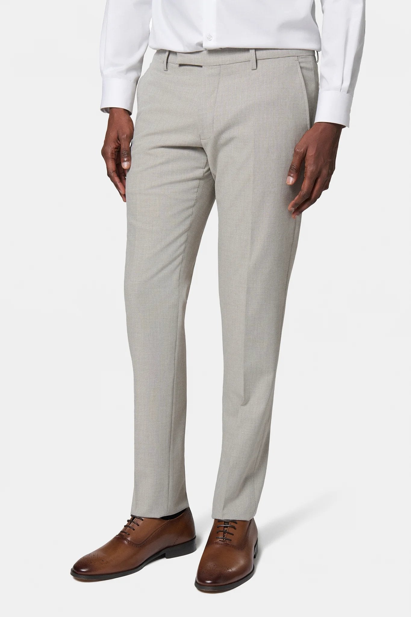 Pantalon de costume ajusté bi-stretch Jerem, intérieur semi-doublé, ceinture sartoriale stretch, ceinture sartoriale