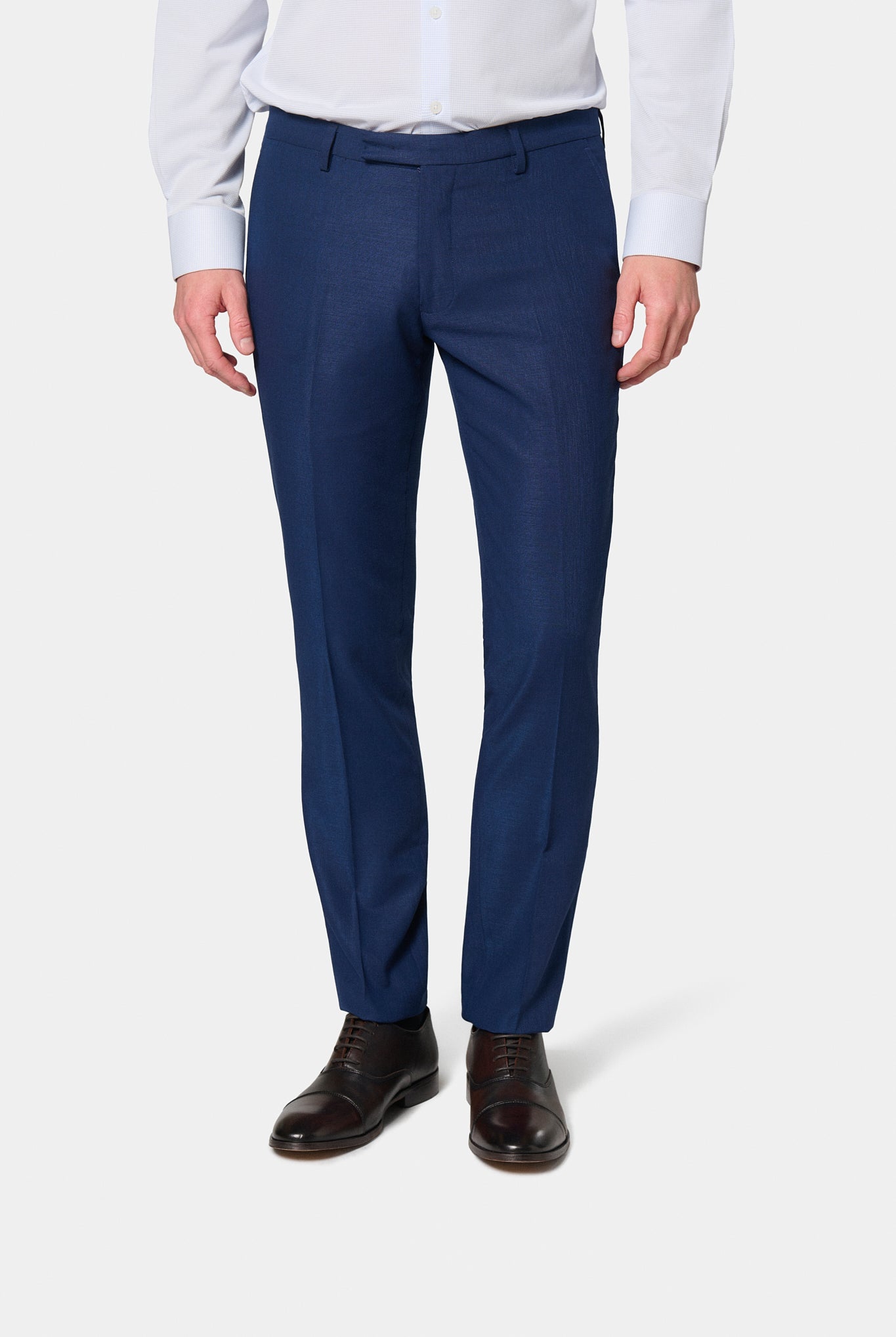 Pantalon de costume ajusté satiné Jerem, intérieur semi-doublé, ceinture sartoriale stretch, ceinture sartoriale