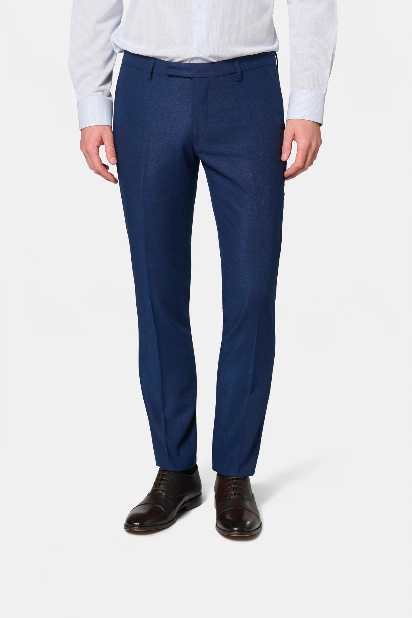 Pantalon de costume ajusté satiné Jerem, intérieur semi-doublé, ceinture sartoriale stretch, ceinture sartoriale