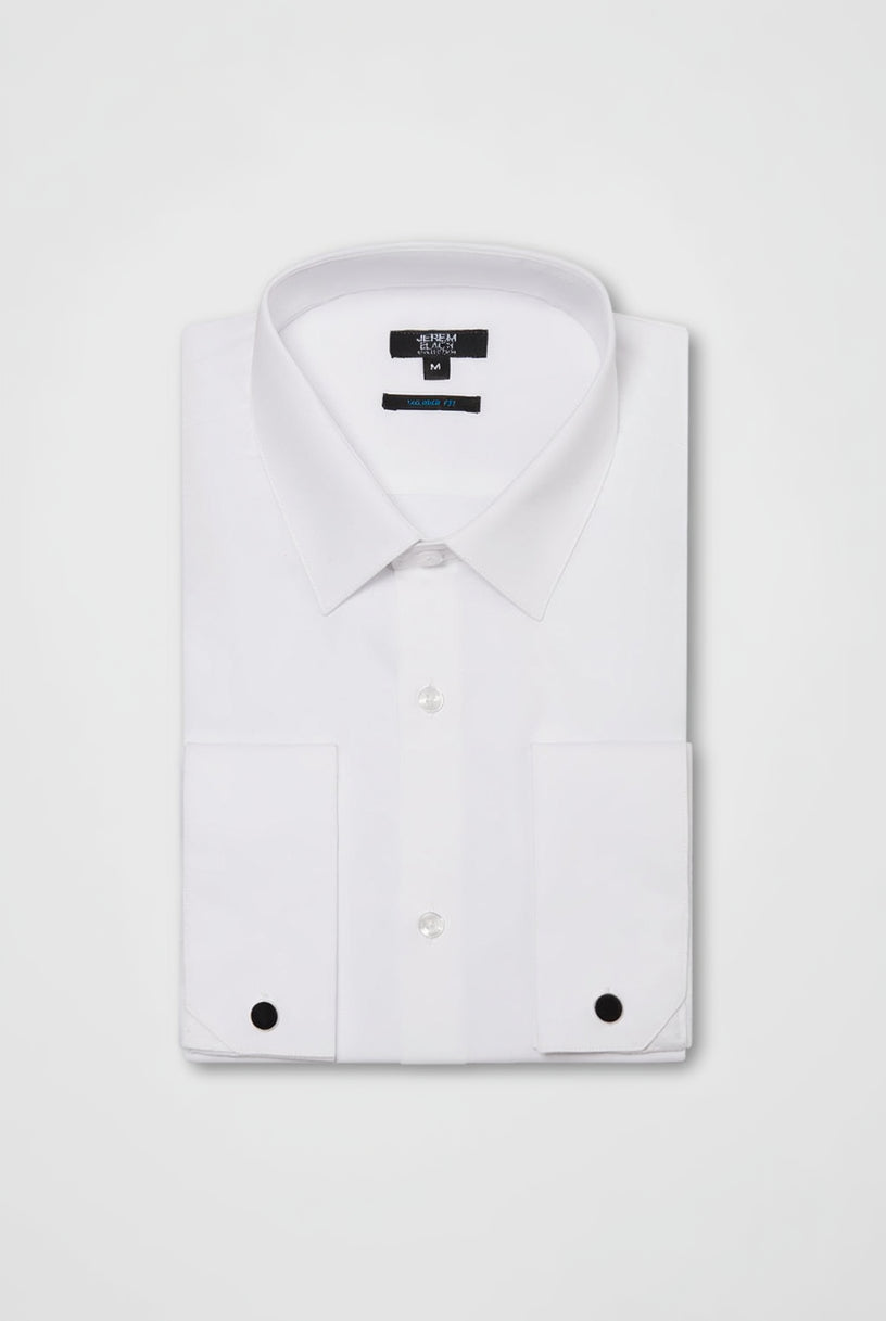 Chemise cérémonie en popeline de coton tailored fit Jerem, col classique, coupe ajustée