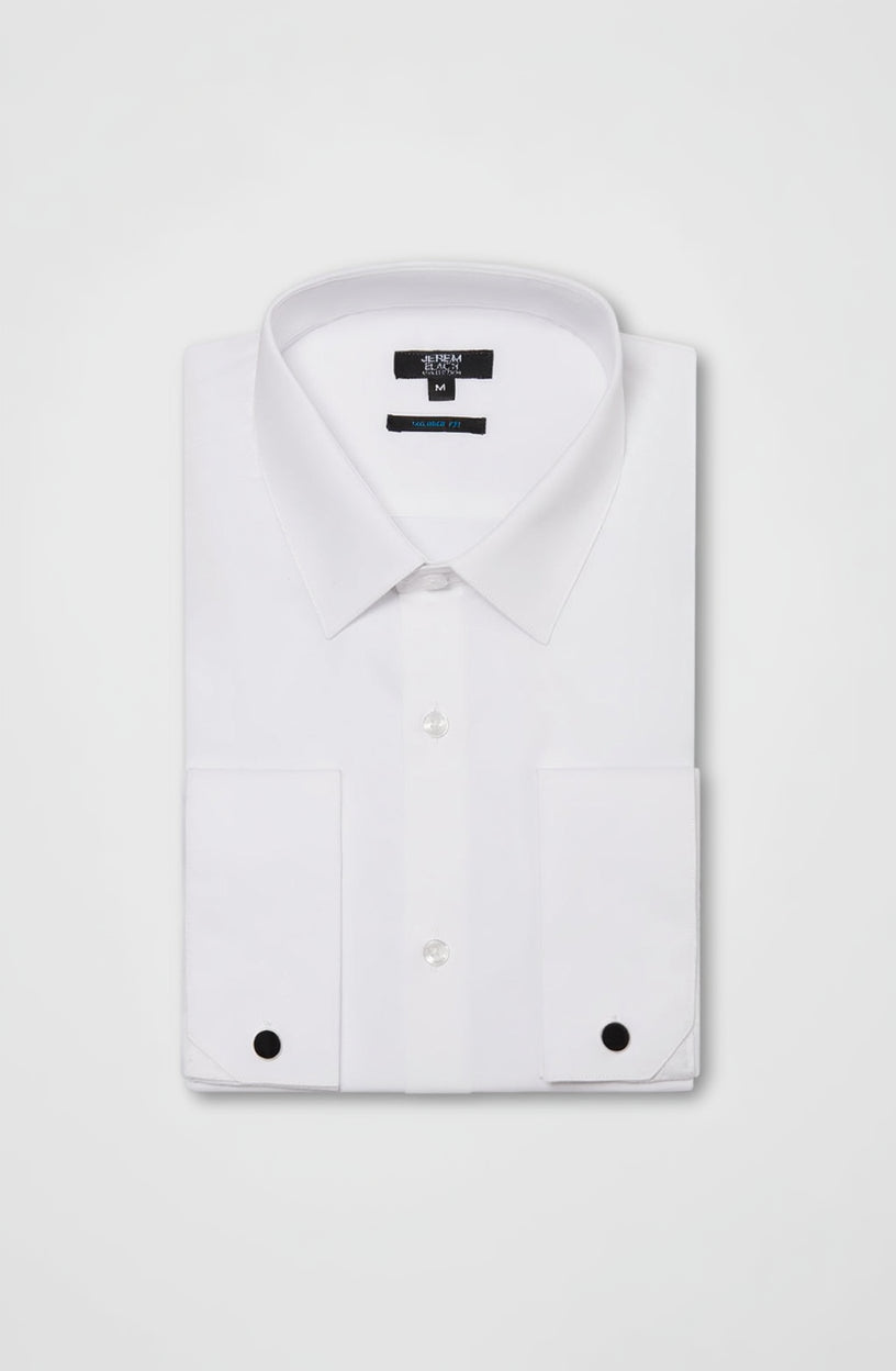 Chemise cérémonie en popeline de coton tailored fit Jerem, col classique, coupe ajustée