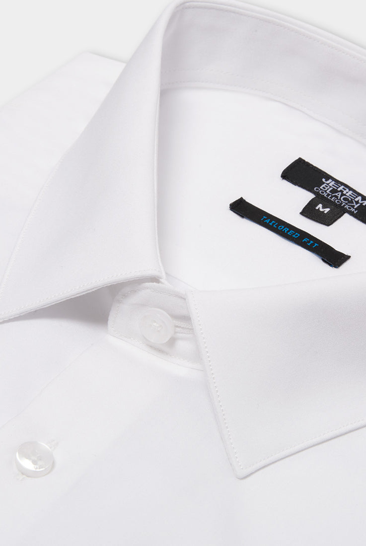 Chemise cérémonie, popeline de coton tailored fit Jerem, coupe ajustée, col classique
