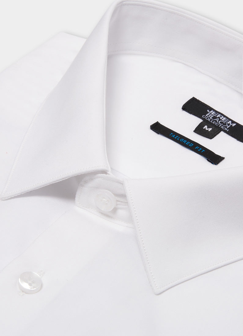 Chemise cérémonie, popeline de coton tailored fit Jerem, coupe ajustée, col classique