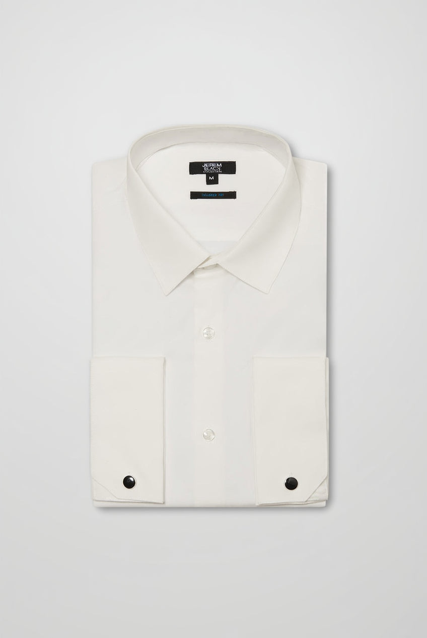 Chemise cérémonie en popeline de coton tailored fit Jerem, col classique