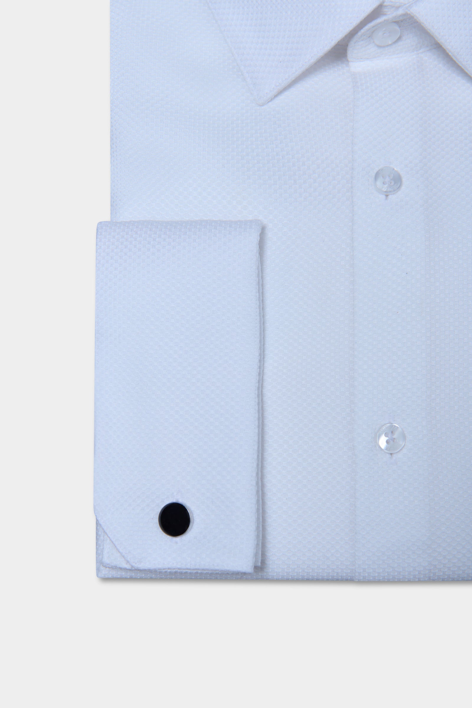Chemise cérémonie texturée en pur coton repassage facile coupe ajustée Jerem, repassage facile, col classique
