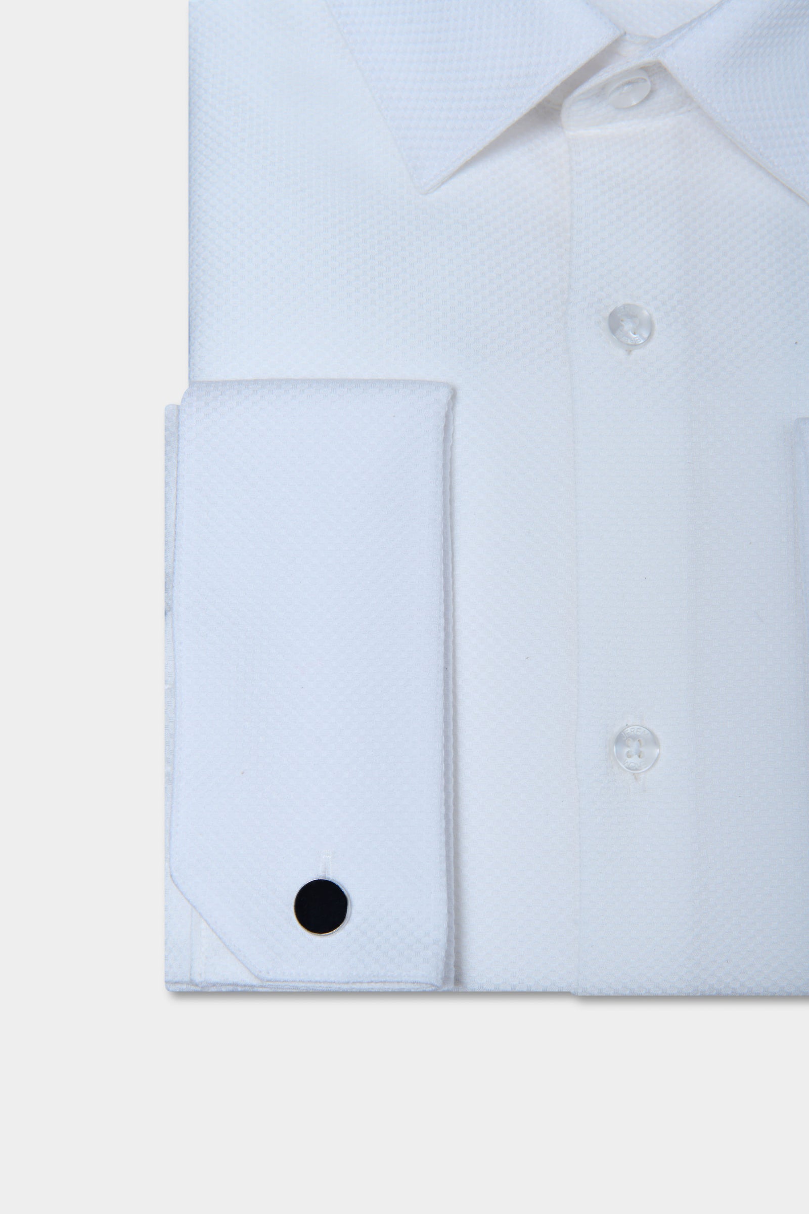 Pur coton repassage facile coupe ajustée — Chemise cérémonie texturée Jerem, repassage facile, col classique