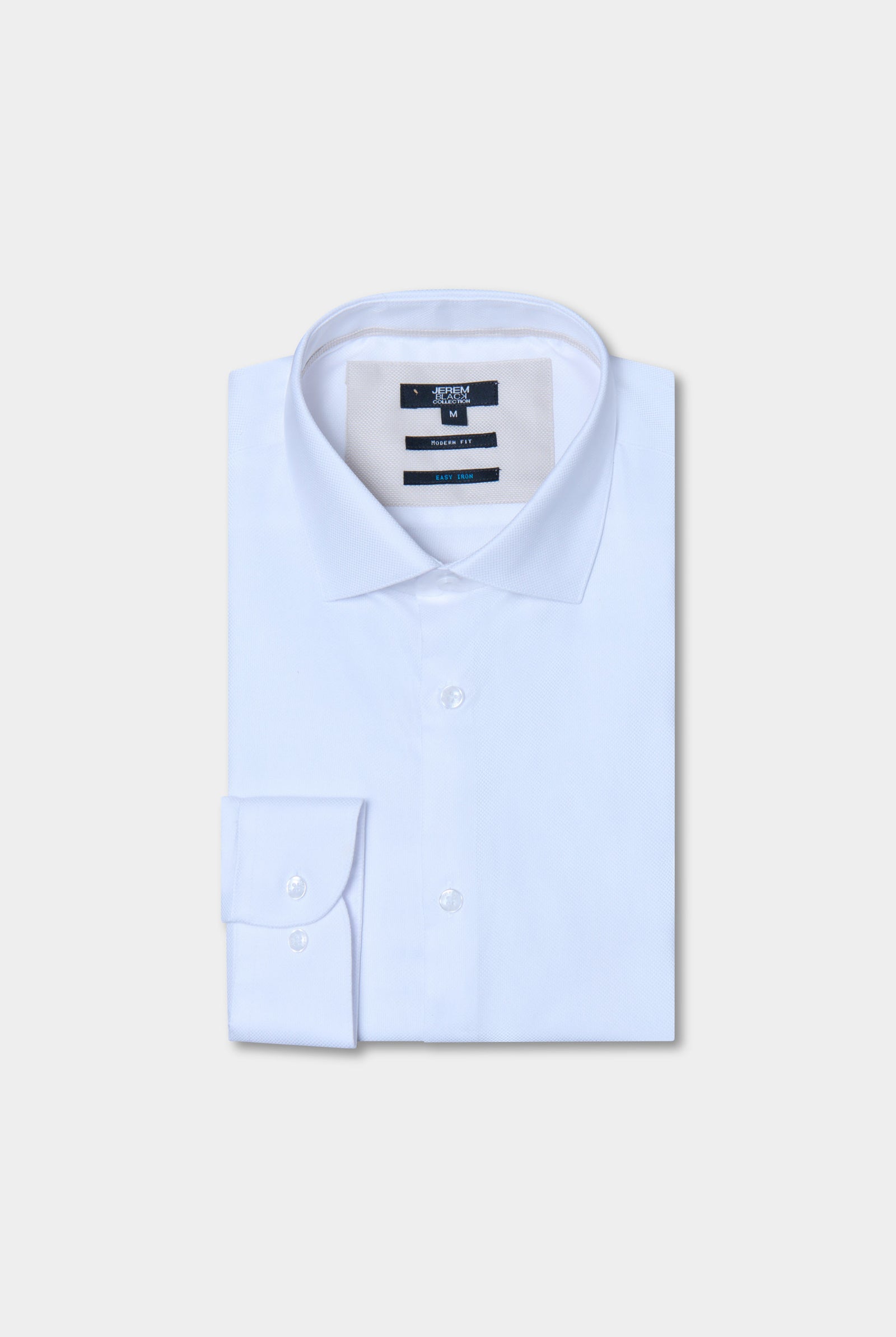 Chemise texturée en pur coton coupe droite Jerem, col semi-italien, coupe droite, repassage facile