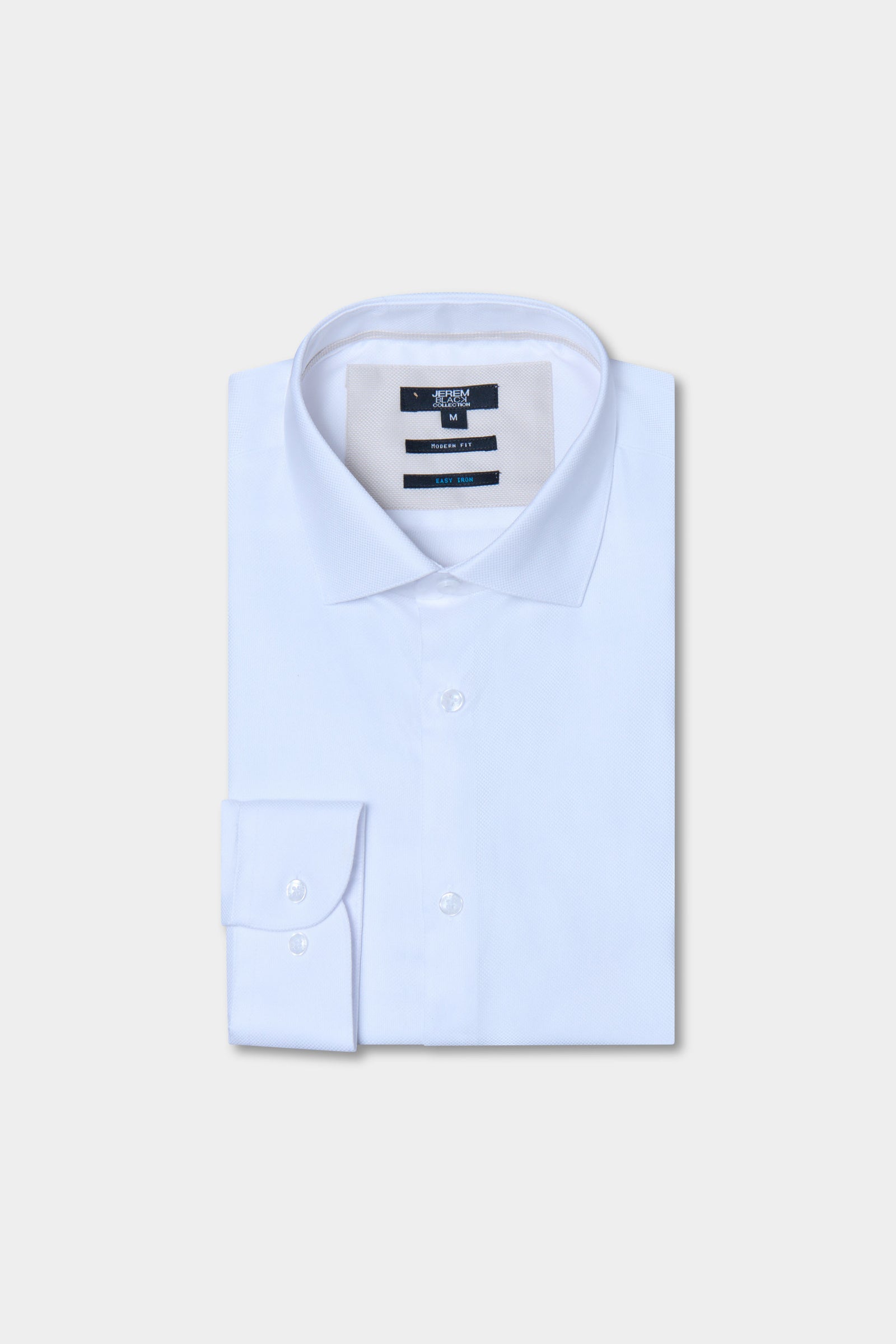 Chemise texturée en pur coton coupe droite Jerem, col semi-italien, coupe droite, repassage facile