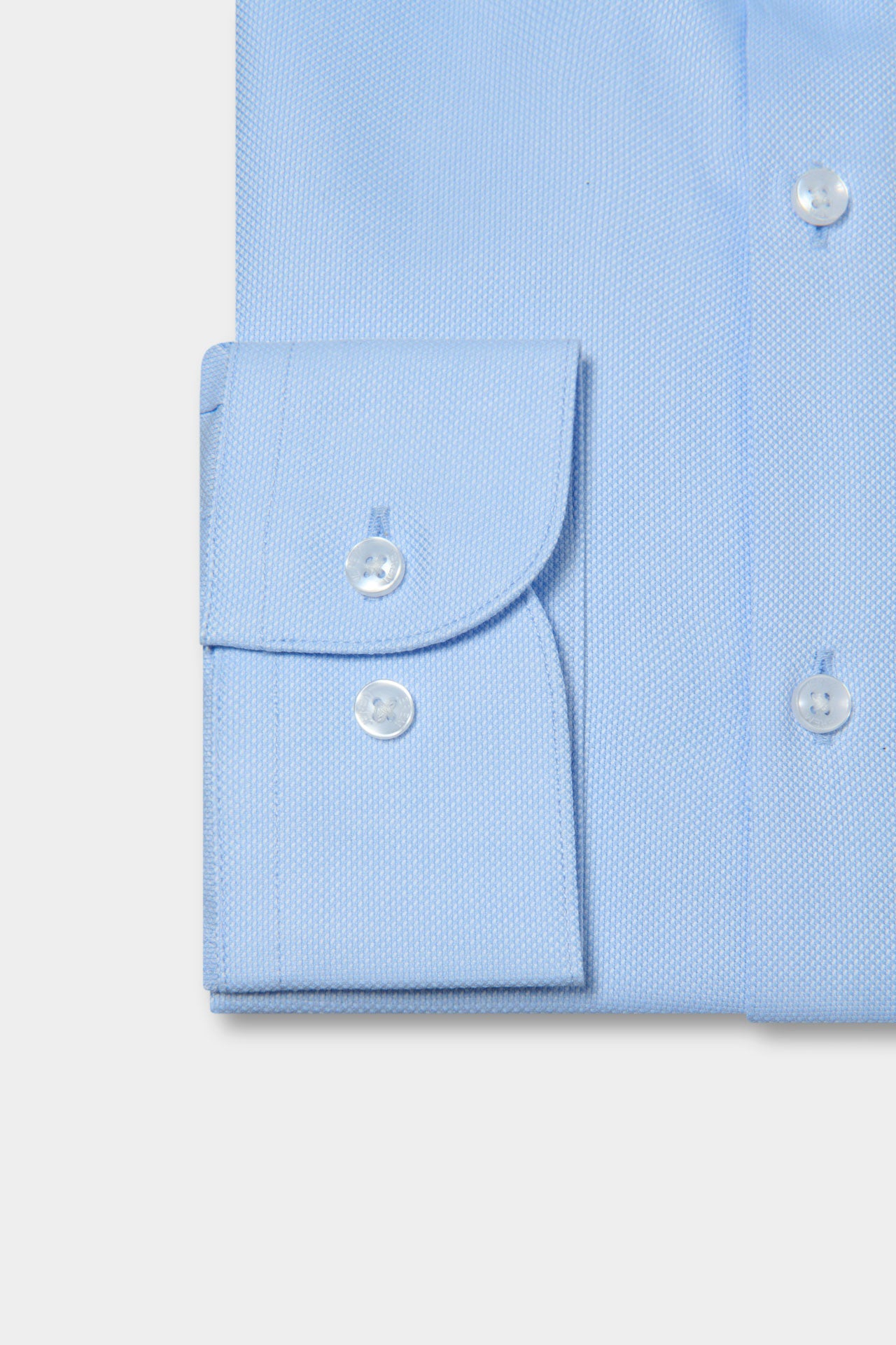 Chemise texturée en pur coton coupe droite Jerem, repassage facile, col semi-italien