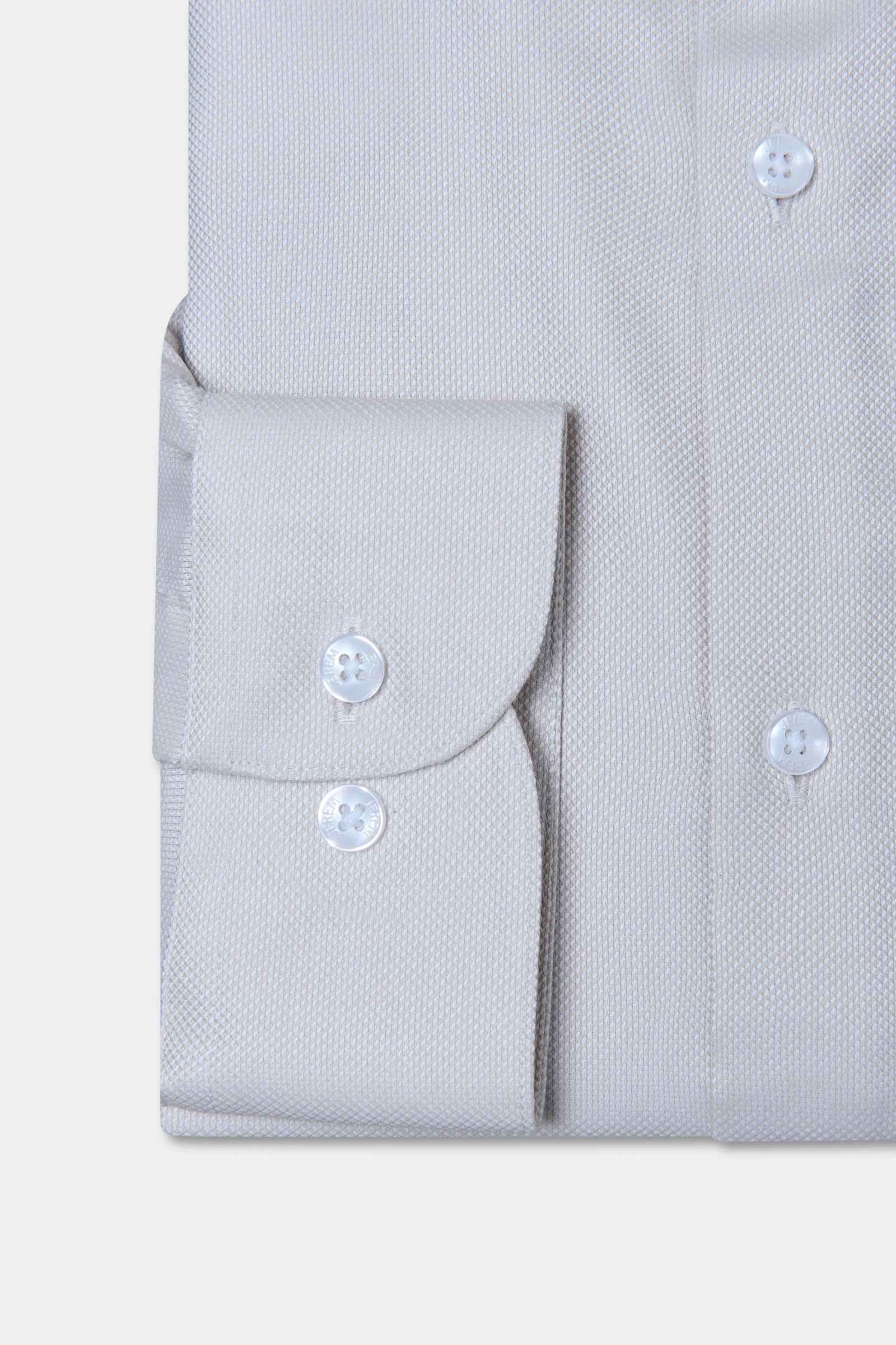 Chemise texturée en pur coton droite Jerem, repassage facile, col semi-italien