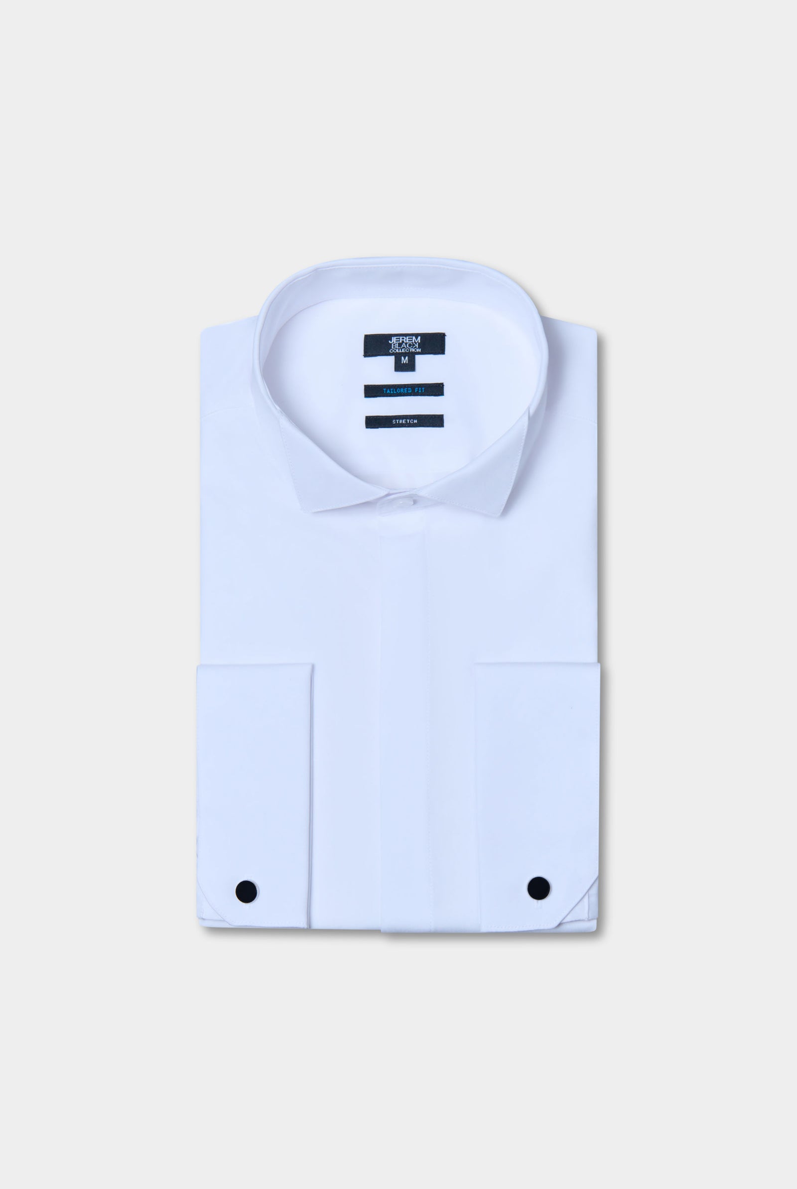 Chemise cérémonie en popeline de coton col cassé coupe ajustée Jerem, coupe ajustée