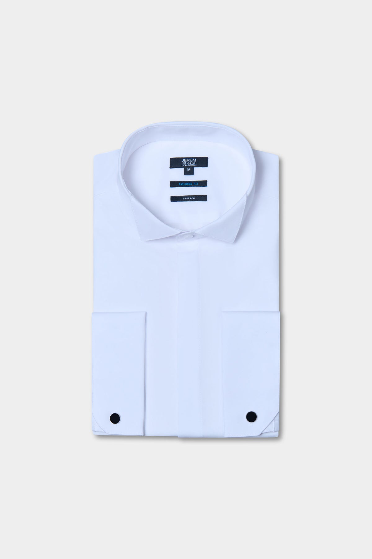 Chemise cérémonie en popeline de coton col cassé coupe ajustée Jerem, coupe ajustée