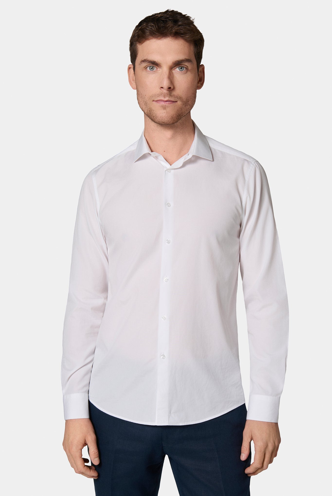 Chemise, twill de coton sans repassage comfort fit Jerem, coupe droite, sans repassage