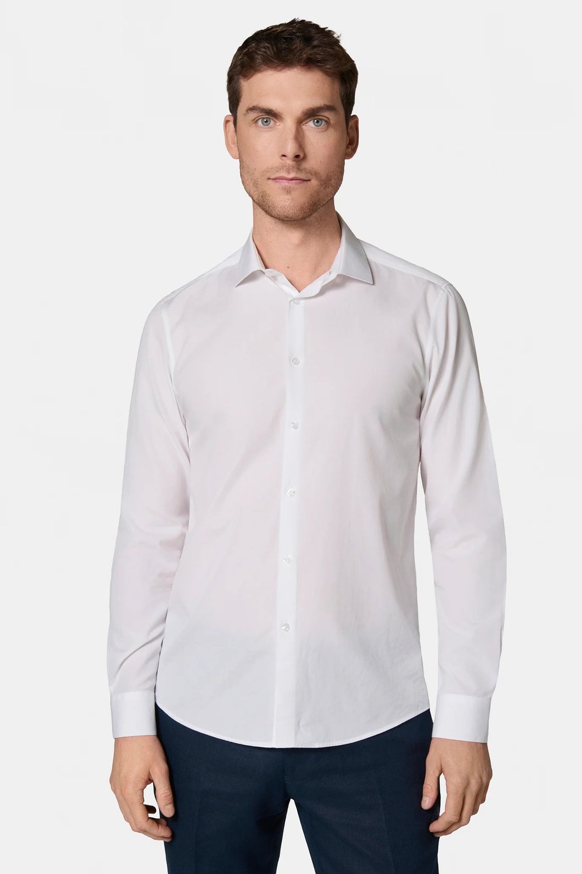 Chemise, twill de coton sans repassage comfort fit Jerem, coupe droite